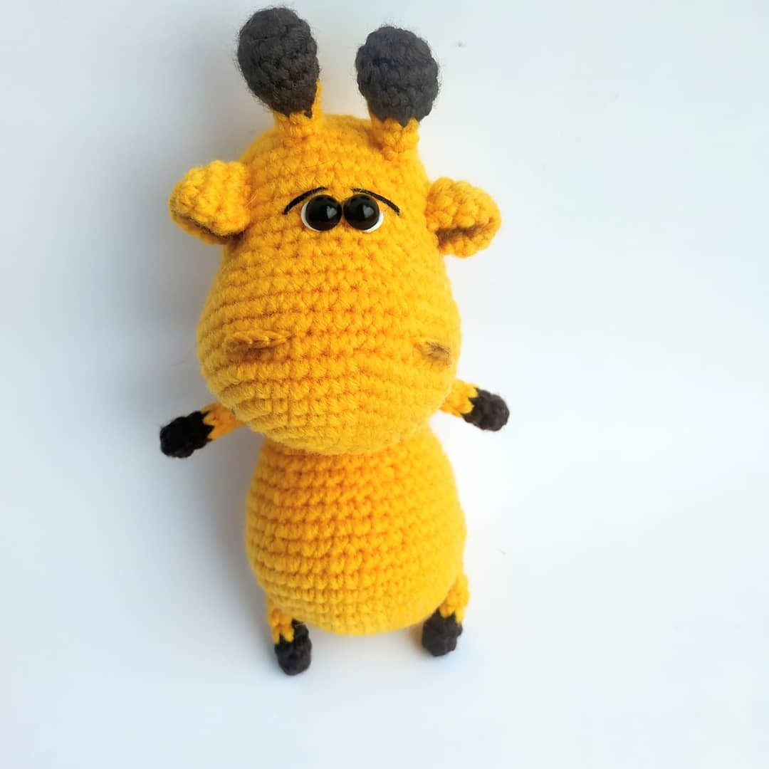 knitted giraffe - My, Giraffe, , Crochet, Knitted toys, Longpost