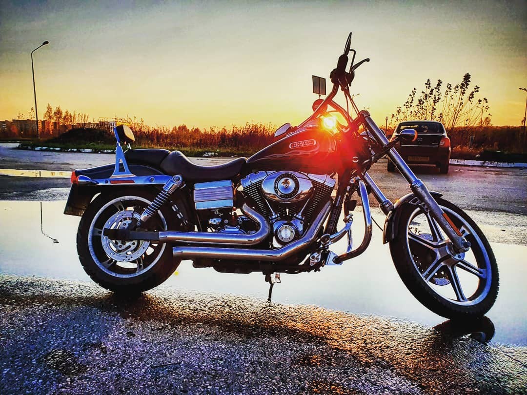 A little wide glide in cold water - My, Harley-davidson, The photo, Motorcycles, Longpost, Moto