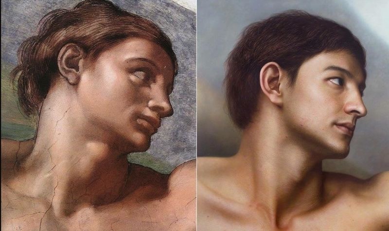 Korean Artist Paints Realistic Portraits of Characters in Paintings, Sculptures, and Famous People - Art, Creation, Artist, From the network, Longpost