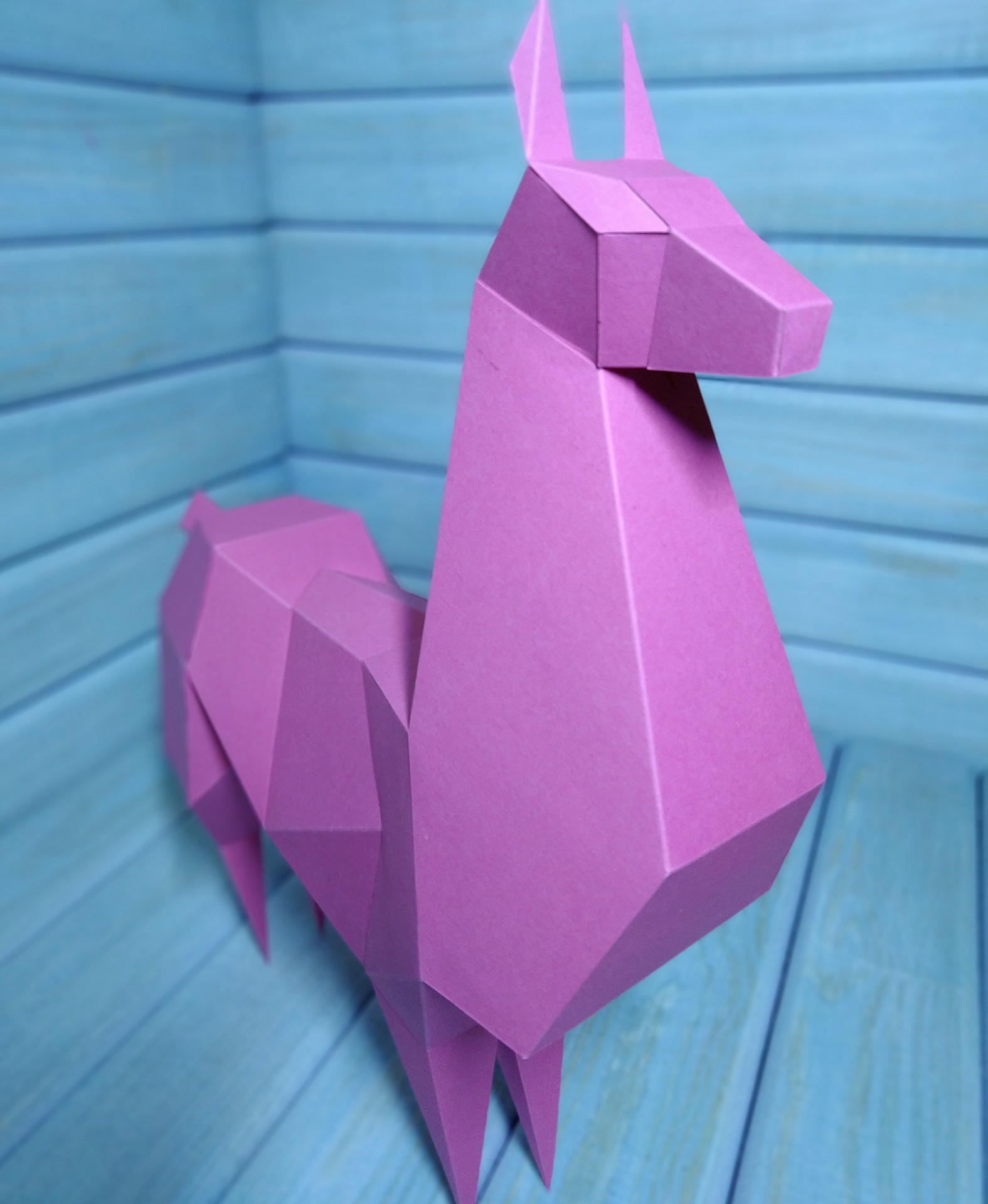 Paper Modeling: Even More Low Poly Models - My, Paper modeling, Papercraft, Needlework without process, cat, Fox, Owl, Alpaca, Longpost