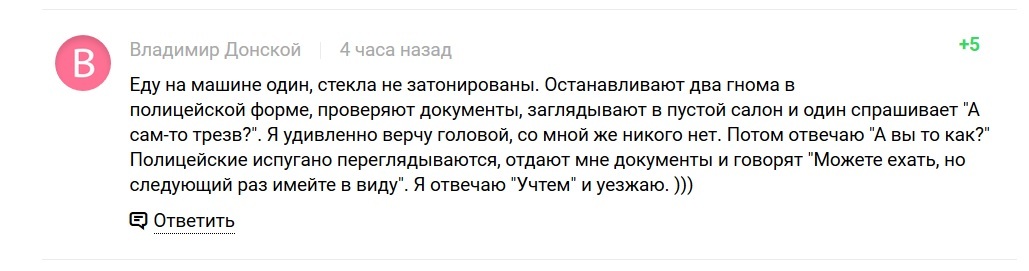 Когда трезв, но потом сразу хочется выпить - ГИБДД, Юмор, Полиция, Скриншот, Комментарии