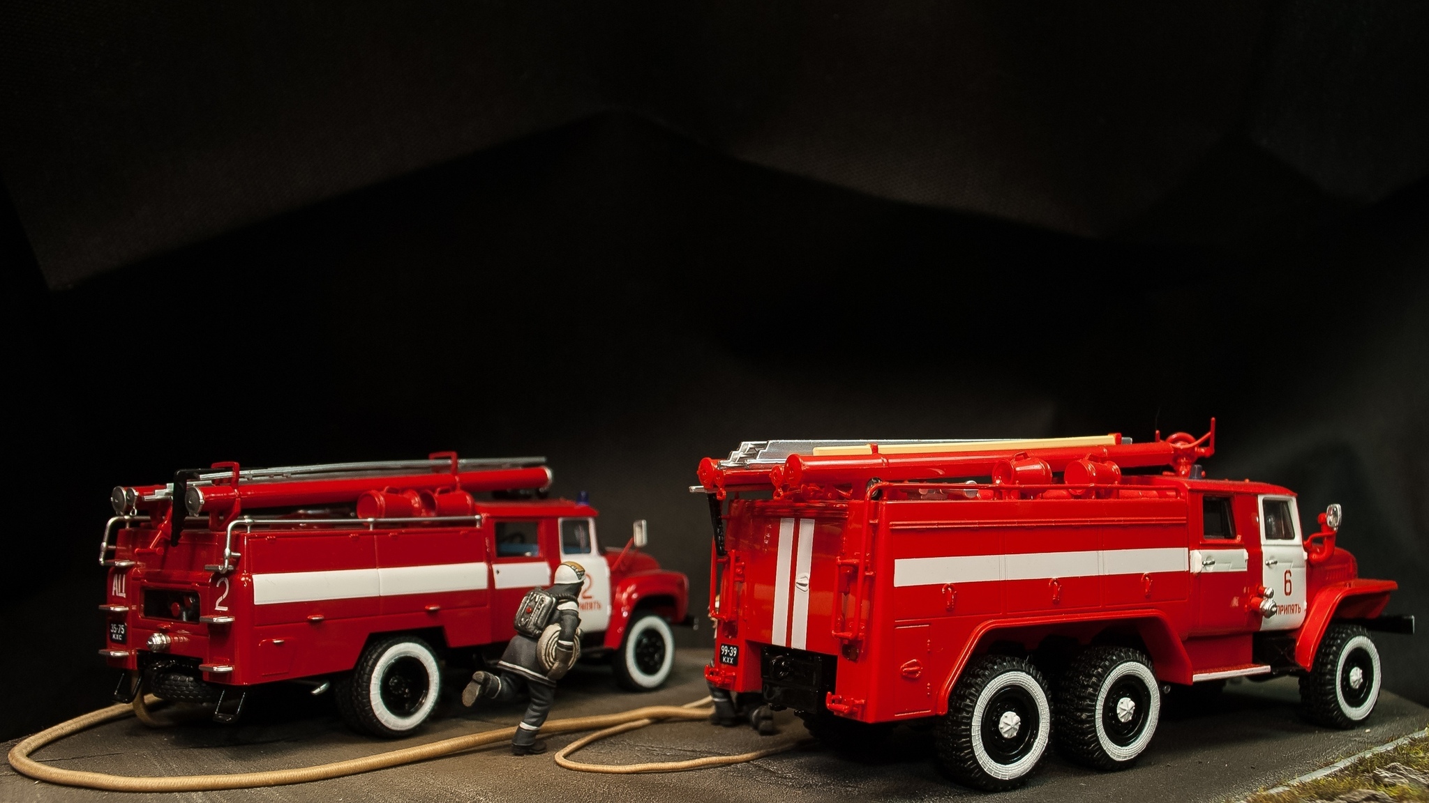 Diorama dedicated to the fire heroes of Chernobyl, scale 1:43. Author of the work Alexander Portnoy - Car modeling, Hobby, Firefighters, Miniature, Longpost, Stand modeling, Diorama