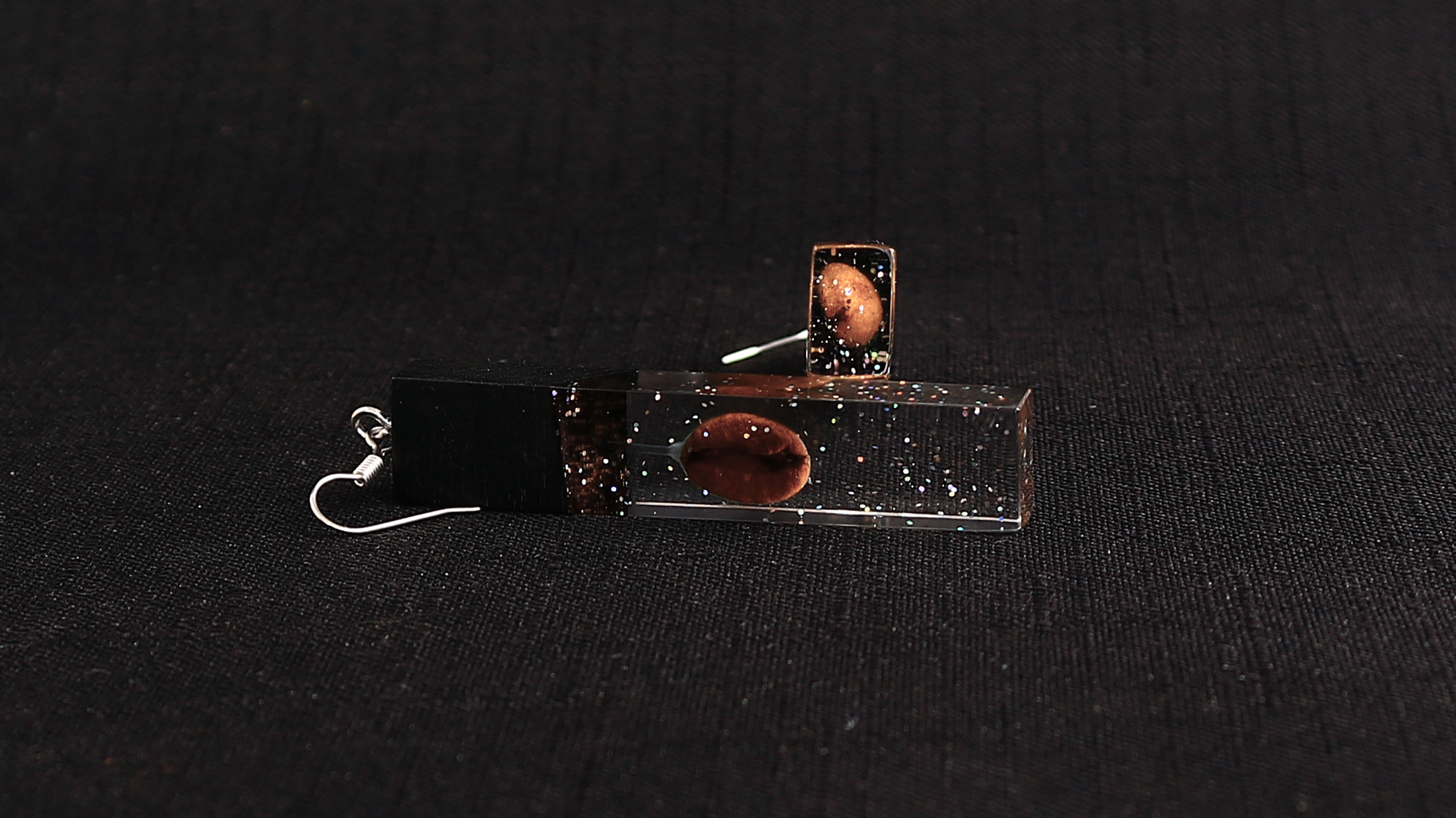 My EpoxyMelody - 014. Earrings with coffee beans - My, Creation, Needlework without process, Decoration, Handmade, Earrings, Coffee, Longpost, Epoxy resin jewelry