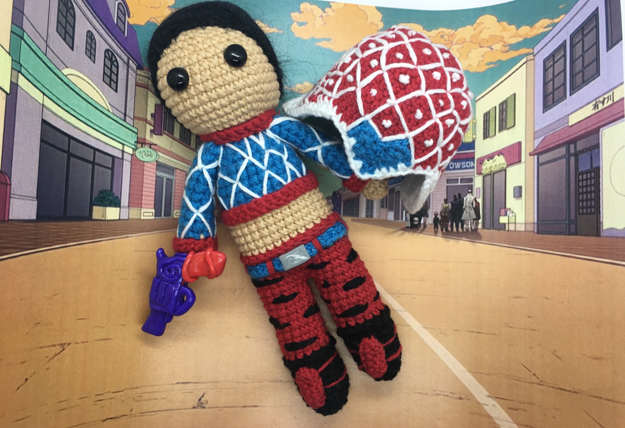 Another anime baby doll Guido Mista - My, Needlework, Amigurumi, Jojos bizarre adventure, Anime, Longpost, Knitting