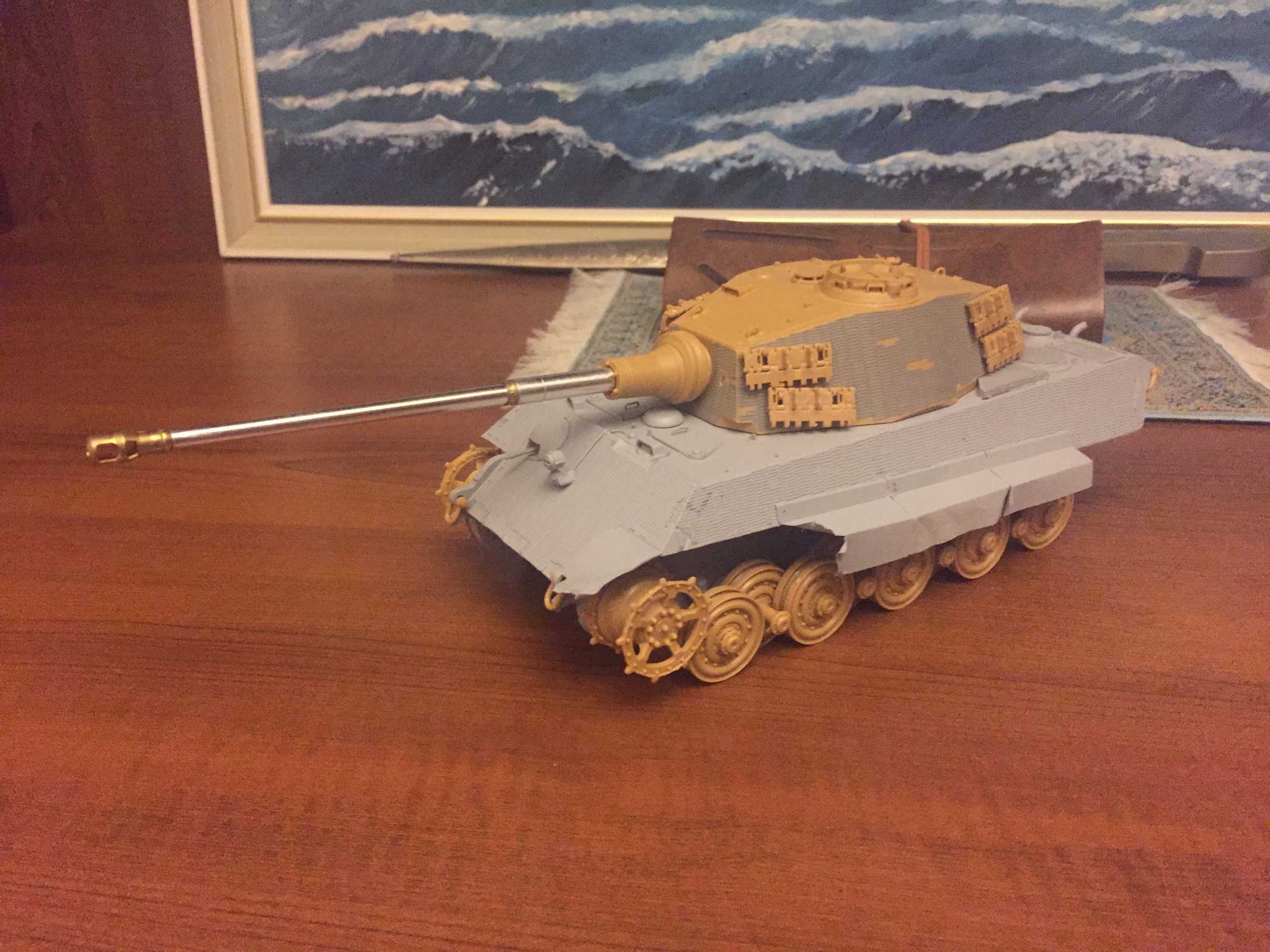 WIP King Tiger Sd.Kfz.182 от Звезды в 1:35 - Моё, Тигр 2, Королевский тигр, 1:35, Масштабная модель, Процесс, Сборка, Покраска, Длиннопост, Tiger II