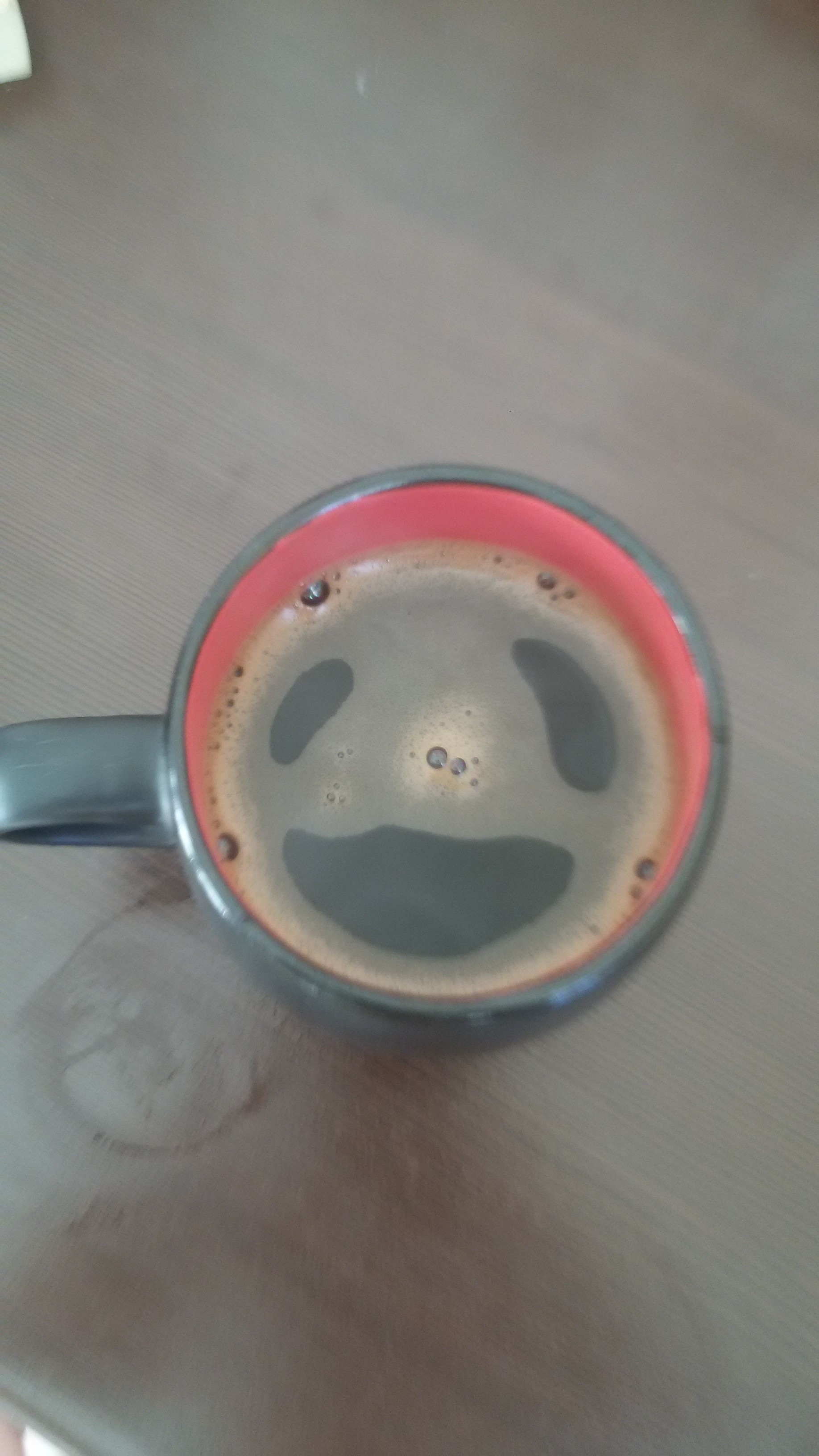 Morning with coffee... - My, Coffee, Pareidolia, Everywhere I see faces, Morning, Longpost