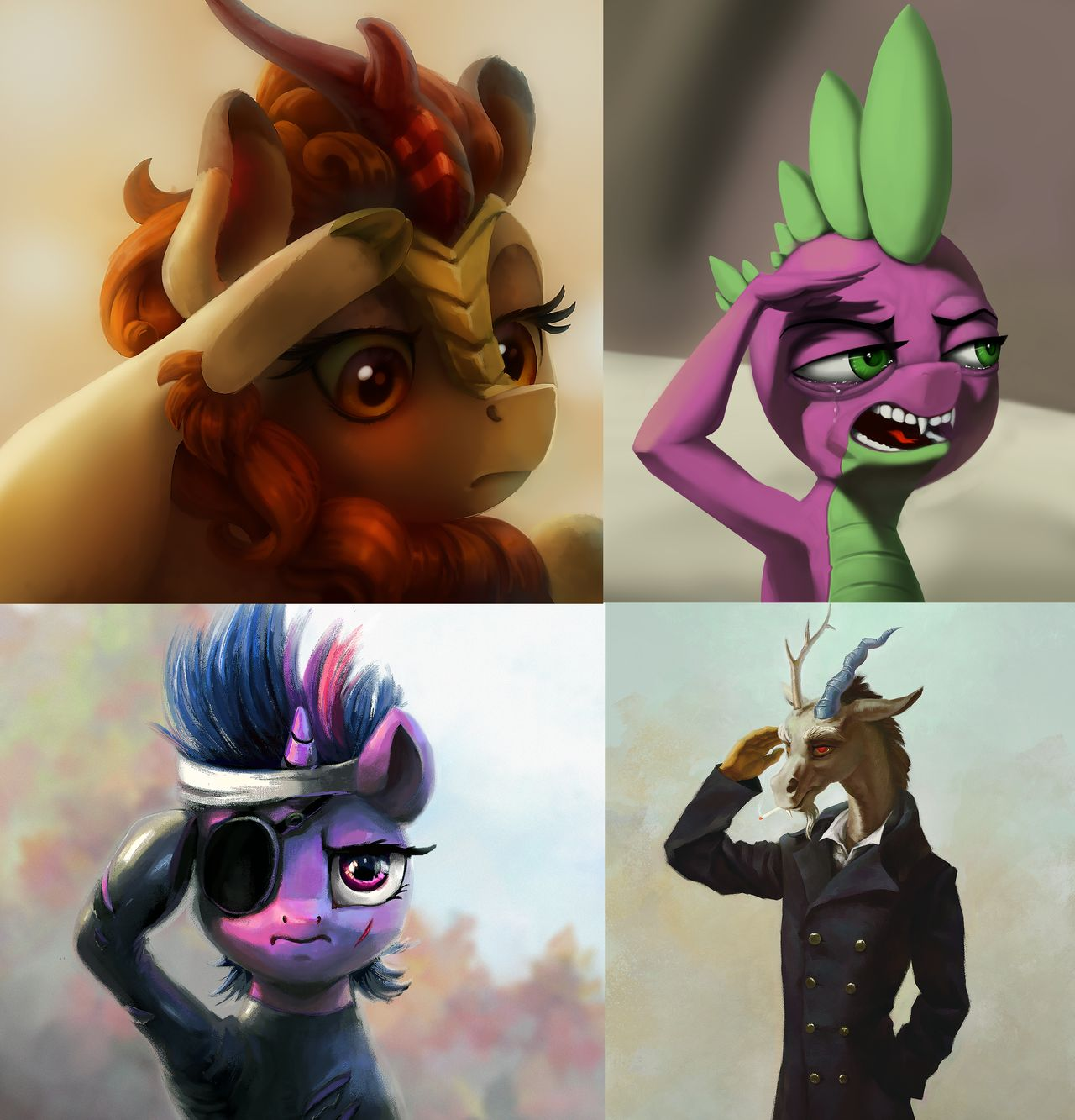 Press 'F' To Pay Respects - My little pony, Twilight sparkle, Spike, MLP Discord, Autumn blaze, MLP Kirin, Crossover, Press F to pay respects