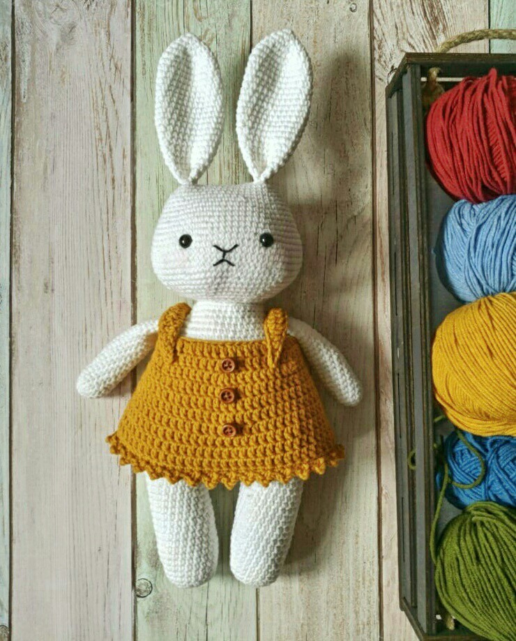 Bunny - My, Knitting, Knitted toys, Hare, Needlework without process