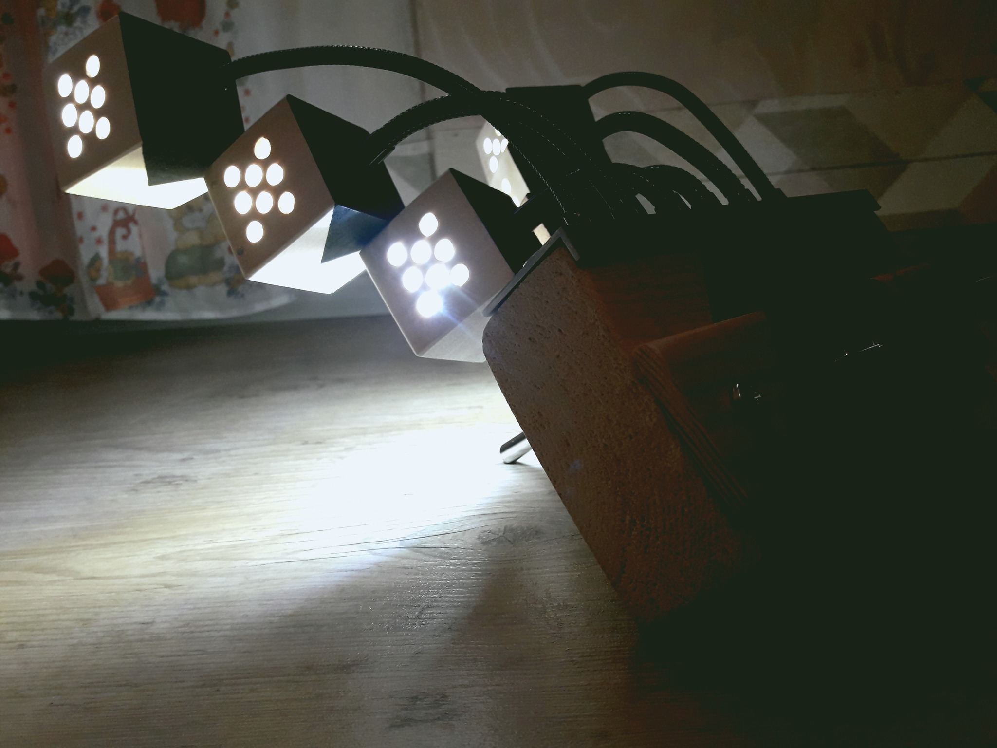 Table lamp Black hydra armory - My, Light, Lamp, Subconscious, LED lights, Desk lamp, Handmade, Interior, Longpost