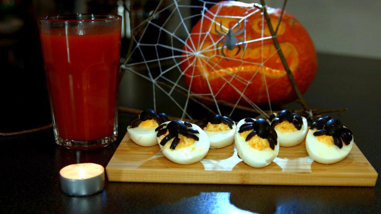 Egg snack Spiders - My, Eggs, Food, Cooking, Halloween