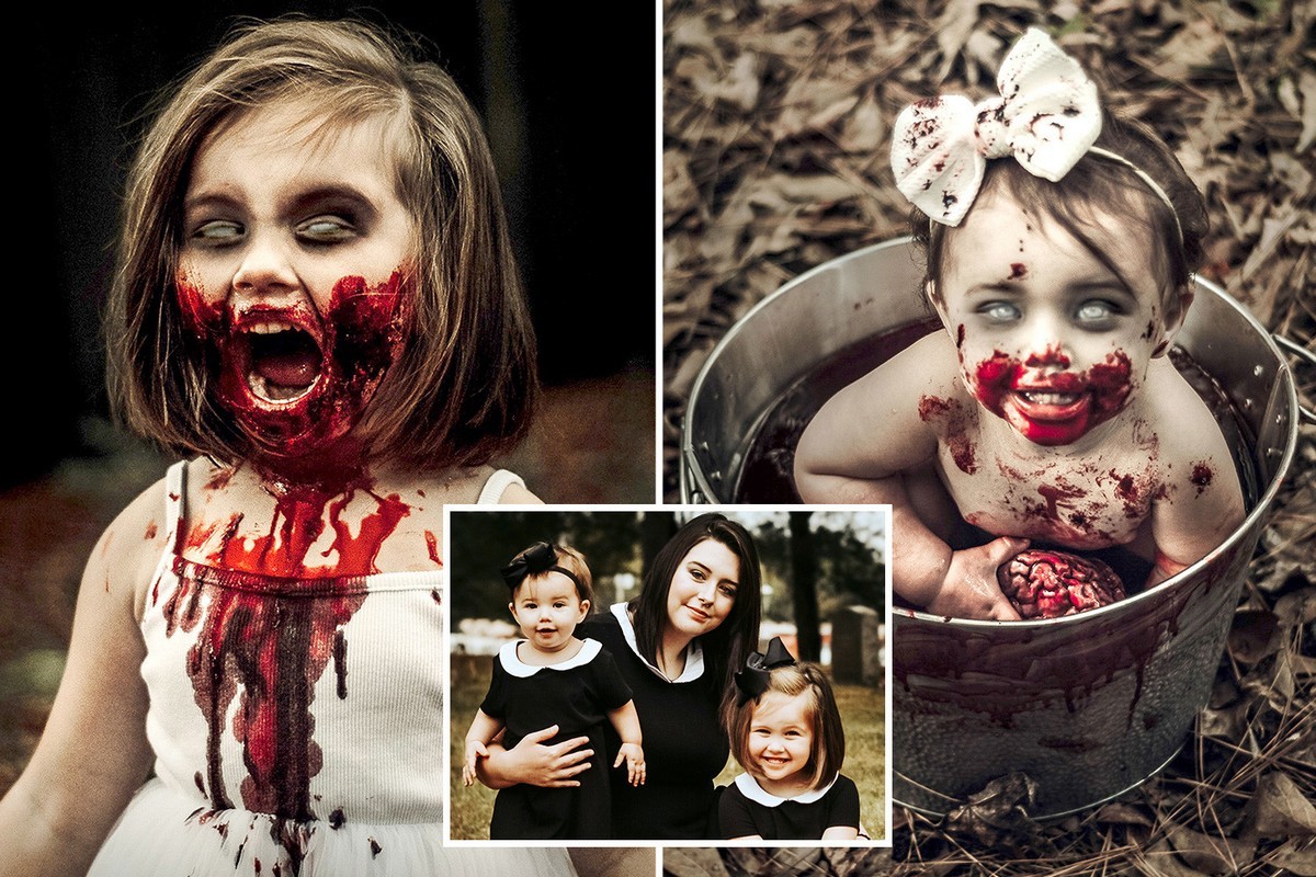 Mom arranged a zombie photo shoot with her daughters for Halloween and received death threats - PHOTOSESSION, Zombie, Reaction, Longpost, Mum, Children, Negative