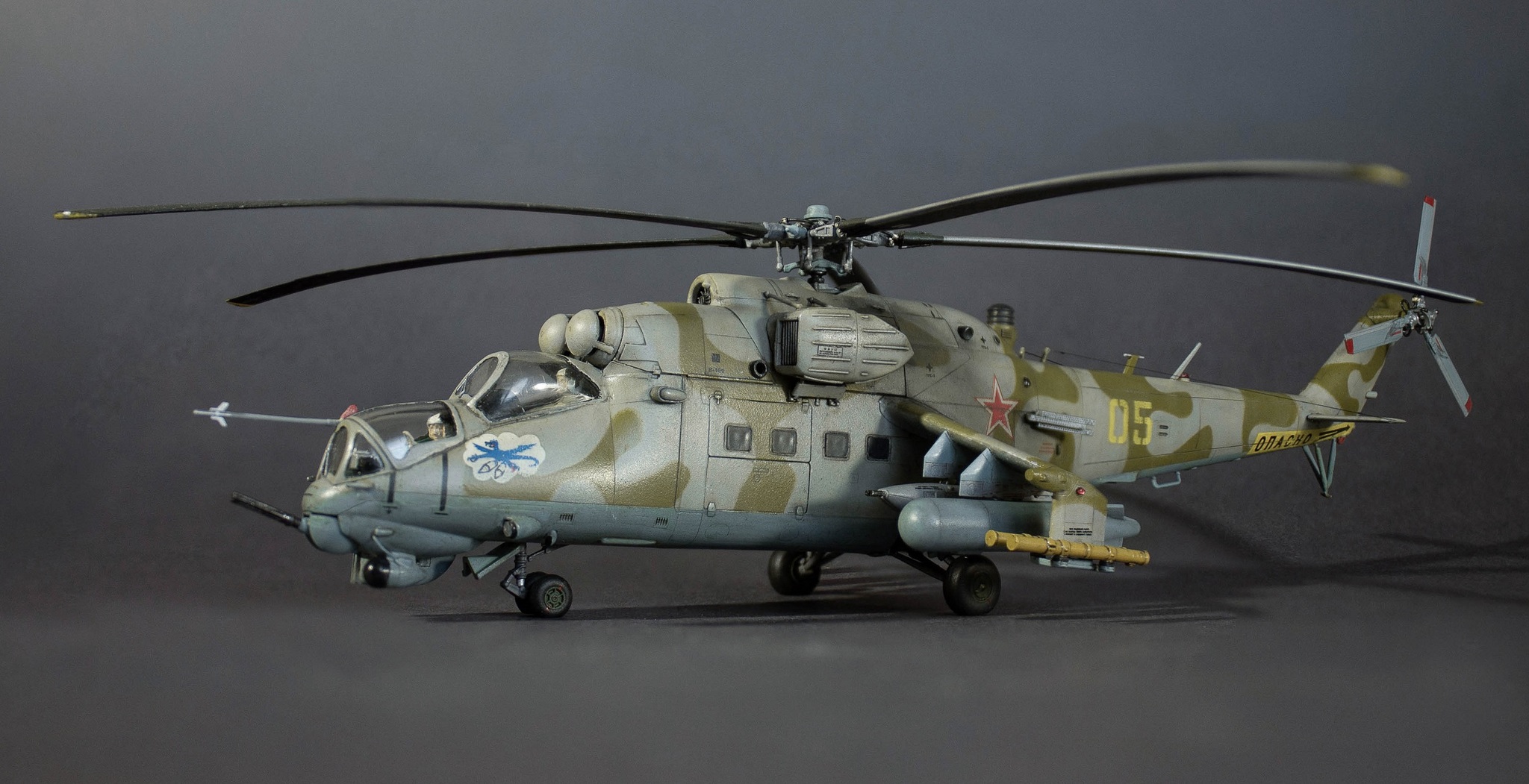 MI-24 V. Scale 1/72. Star - My, Mi-24, Models, Helicopter, Stand modeling, Longpost