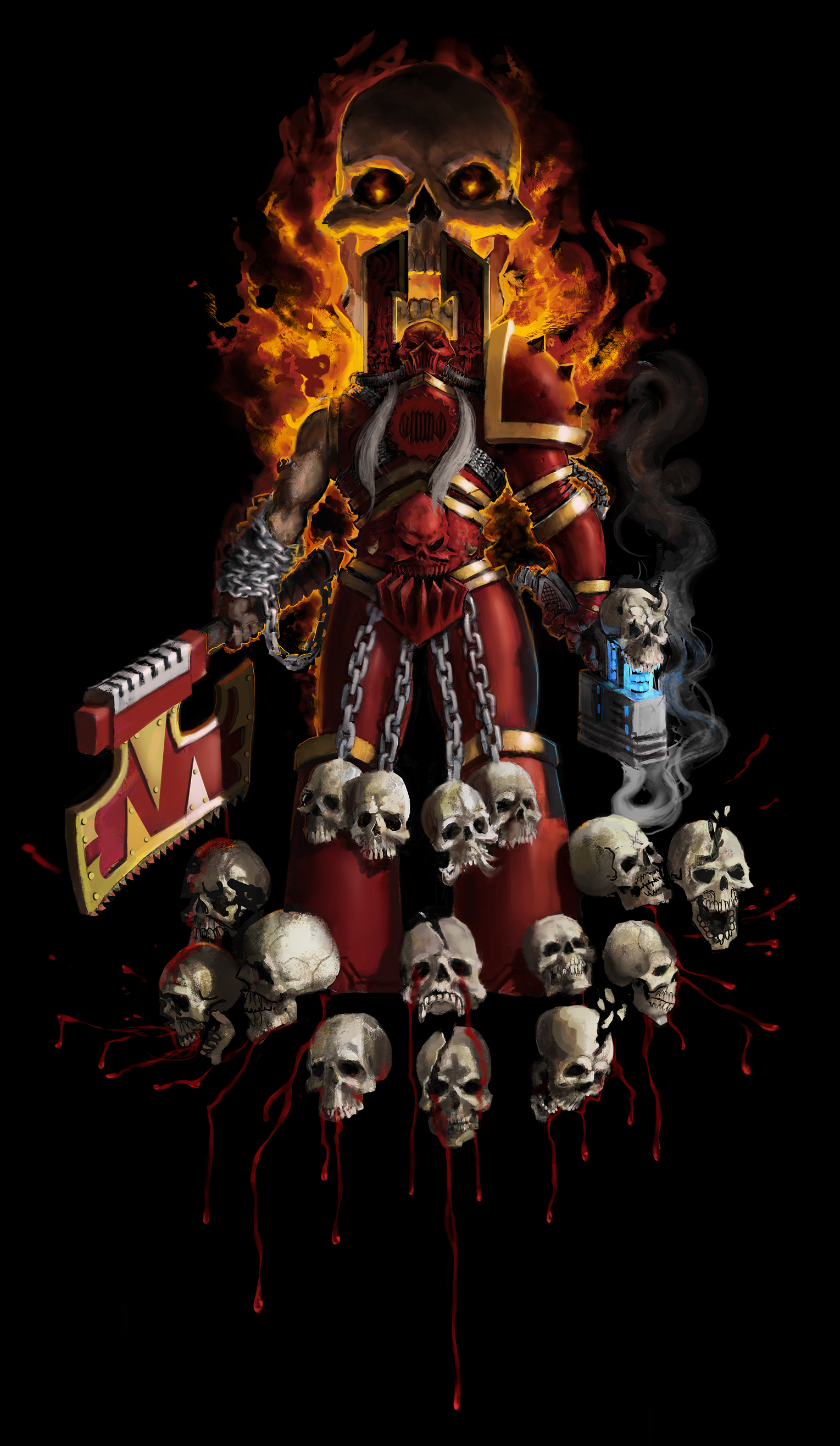 Kharn the Traitor - My, Warhammer 40k, Chaos, Warhammer, Print, T-shirt printing, Art, Wh Art