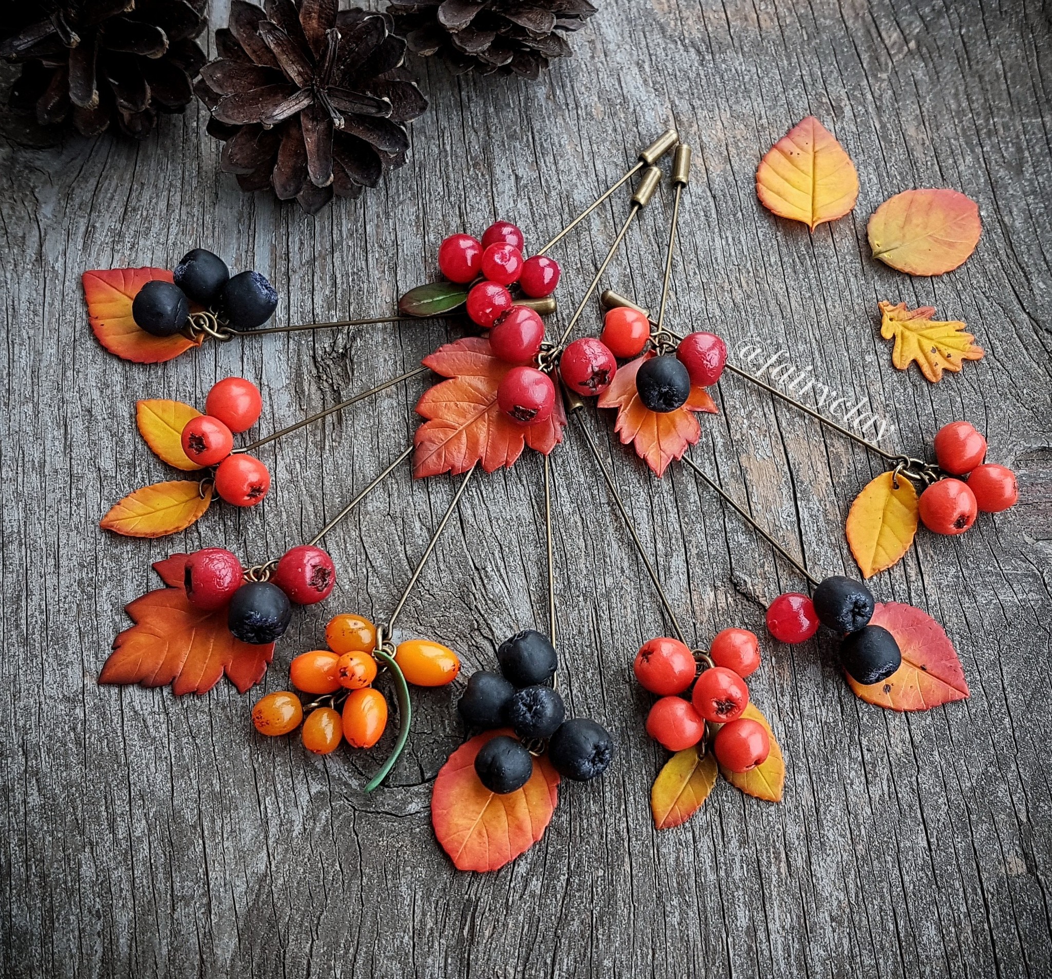 Autumn colors - Polymer clay, Autumn leaves, Handmade, Needlework with process, Longpost