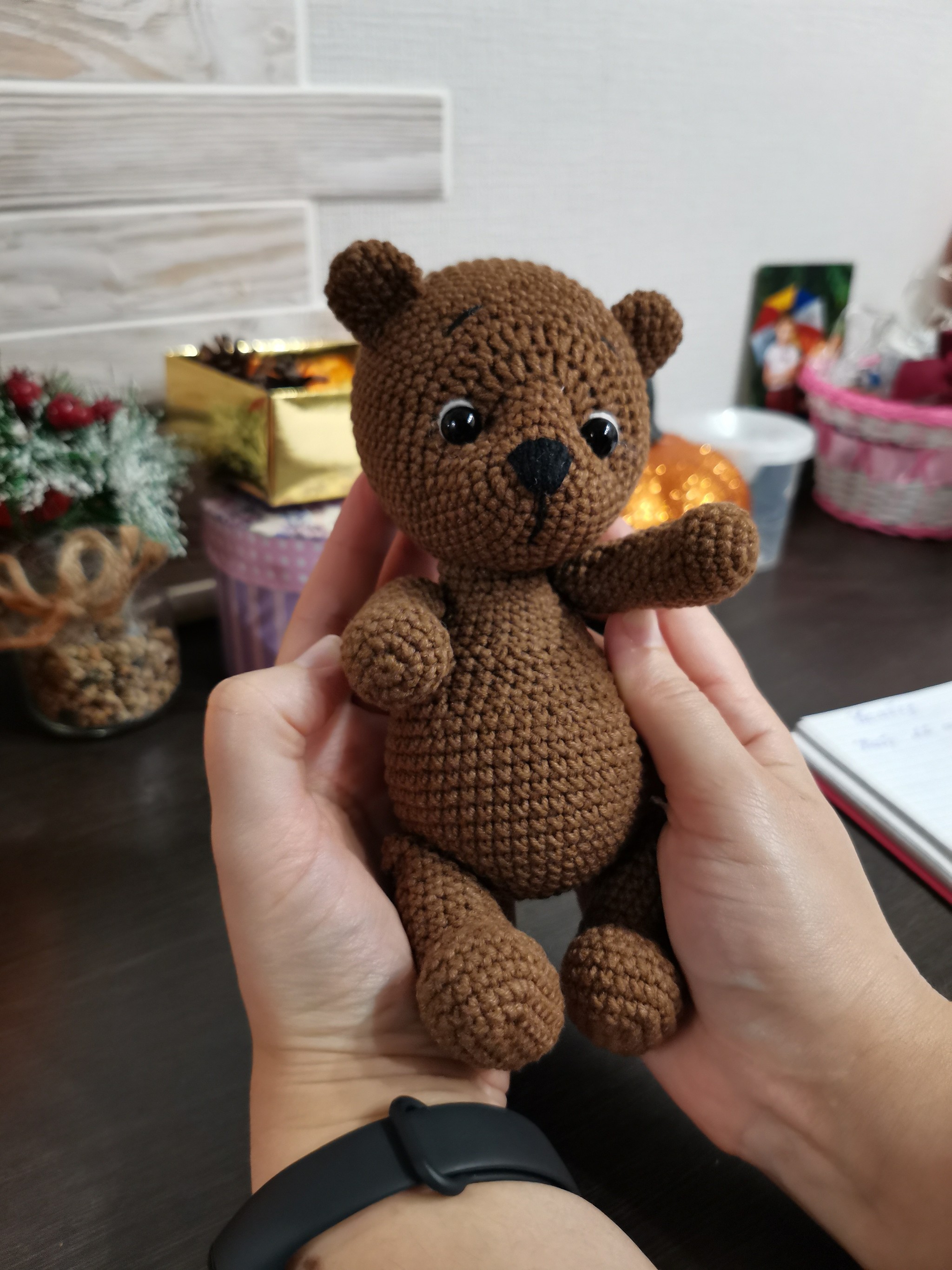 Crochet teddy bear - My, Handmade, Needlework, Knitting, I knit, Crochet, Knitted toys, Longpost