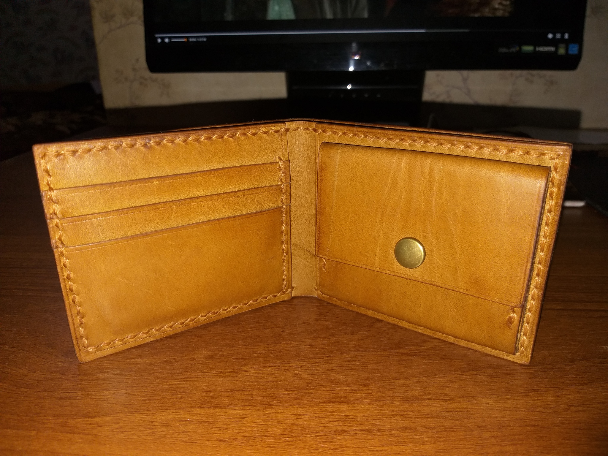 Wallet (experiment). - My, Natural leather, Wallet, Just, Longpost