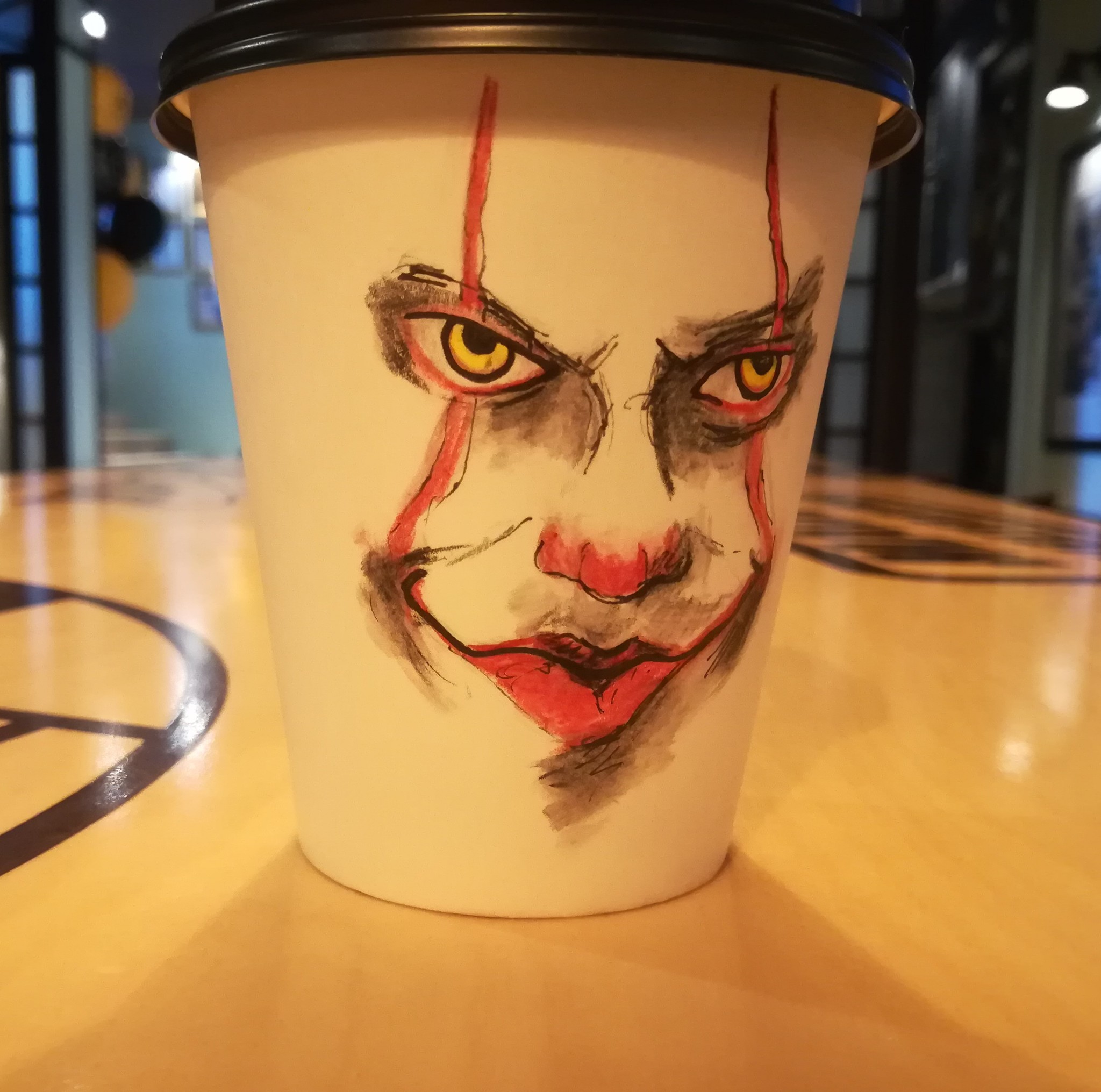 Coffee cups. Halloween - My, Halloween, Coffee cups, Coffee, Chelyabinsk, Drawing, Longpost