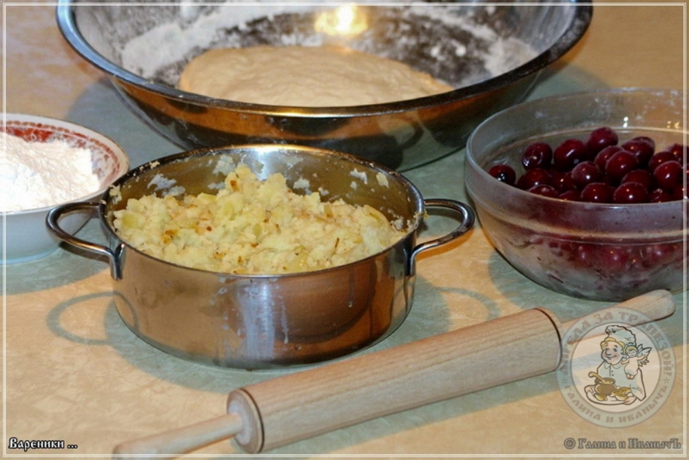 Dumplings with potatoes and cherries - My, Vareniki, Sweet dumplings, Delicious dumplings, Longpost