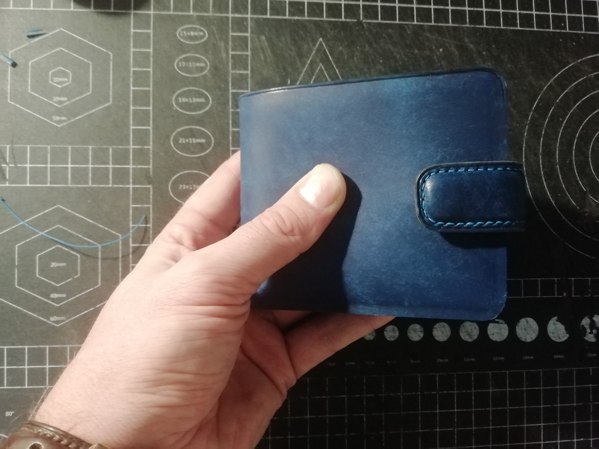 The process of making a leather wallet. - My, Needlework with process, Leather products, Hobby, Longpost