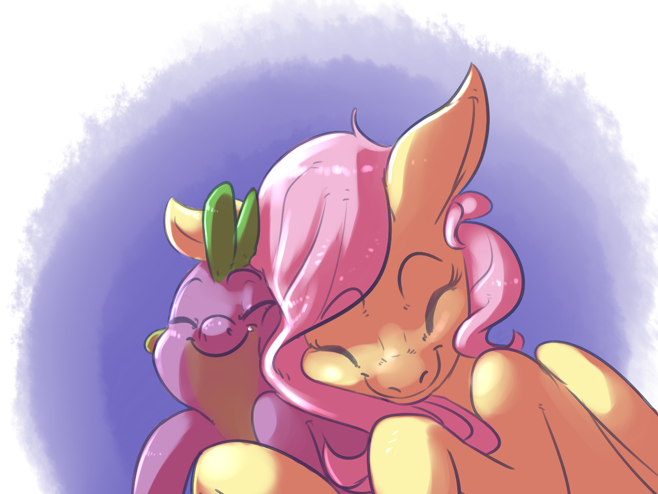 Hugs - My little pony, Fluttershy, Spike, Hugs, Imsokyo