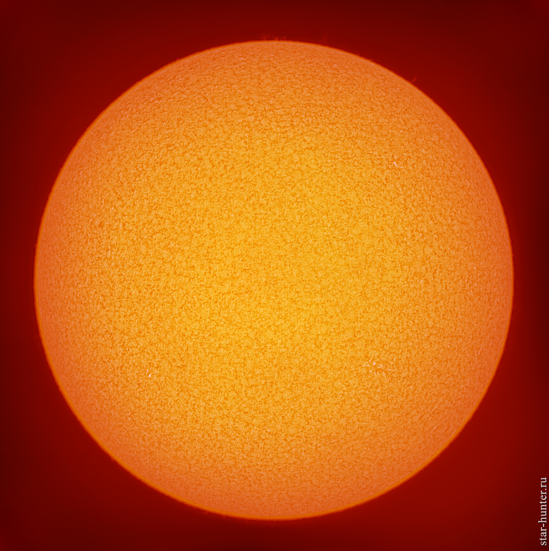 The sun is in the hydrogen line. November 4, 2019, 11:06 am. - My, The sun, Astrophoto, Astronomy, Space, Starhunter, Anapadvor, Krasnodar