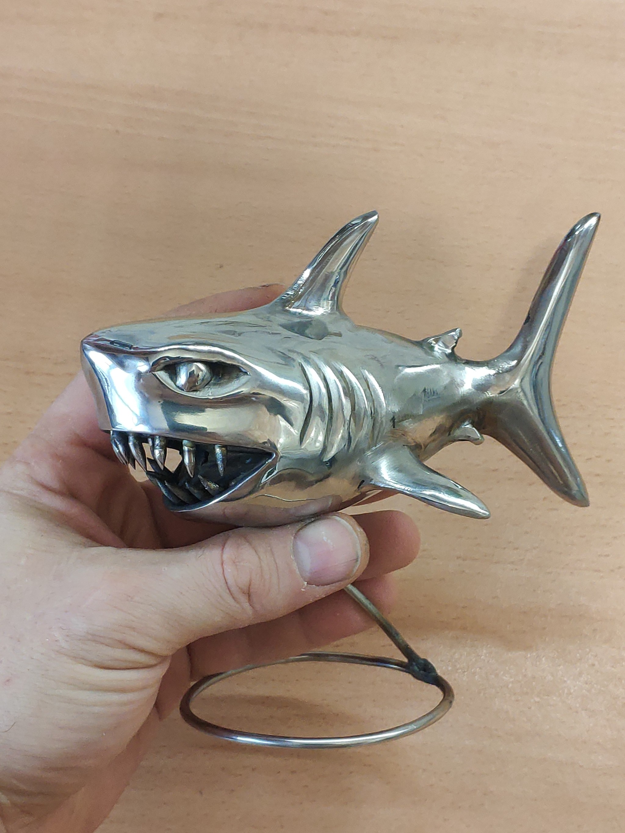 Shark - My, Shark, Needlework without process, With your own hands, Longpost, Metal products, Stainless steel