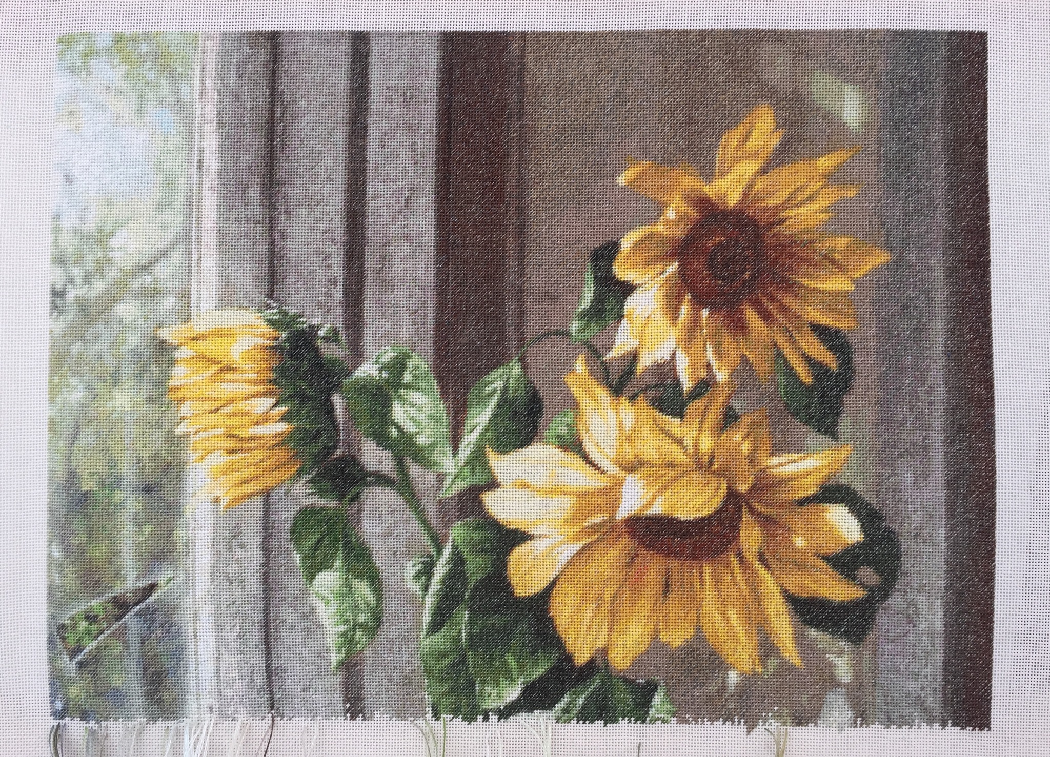 Embroidery Sunflowers - My, Embroidery, Needlework with process, Hobby, Longpost