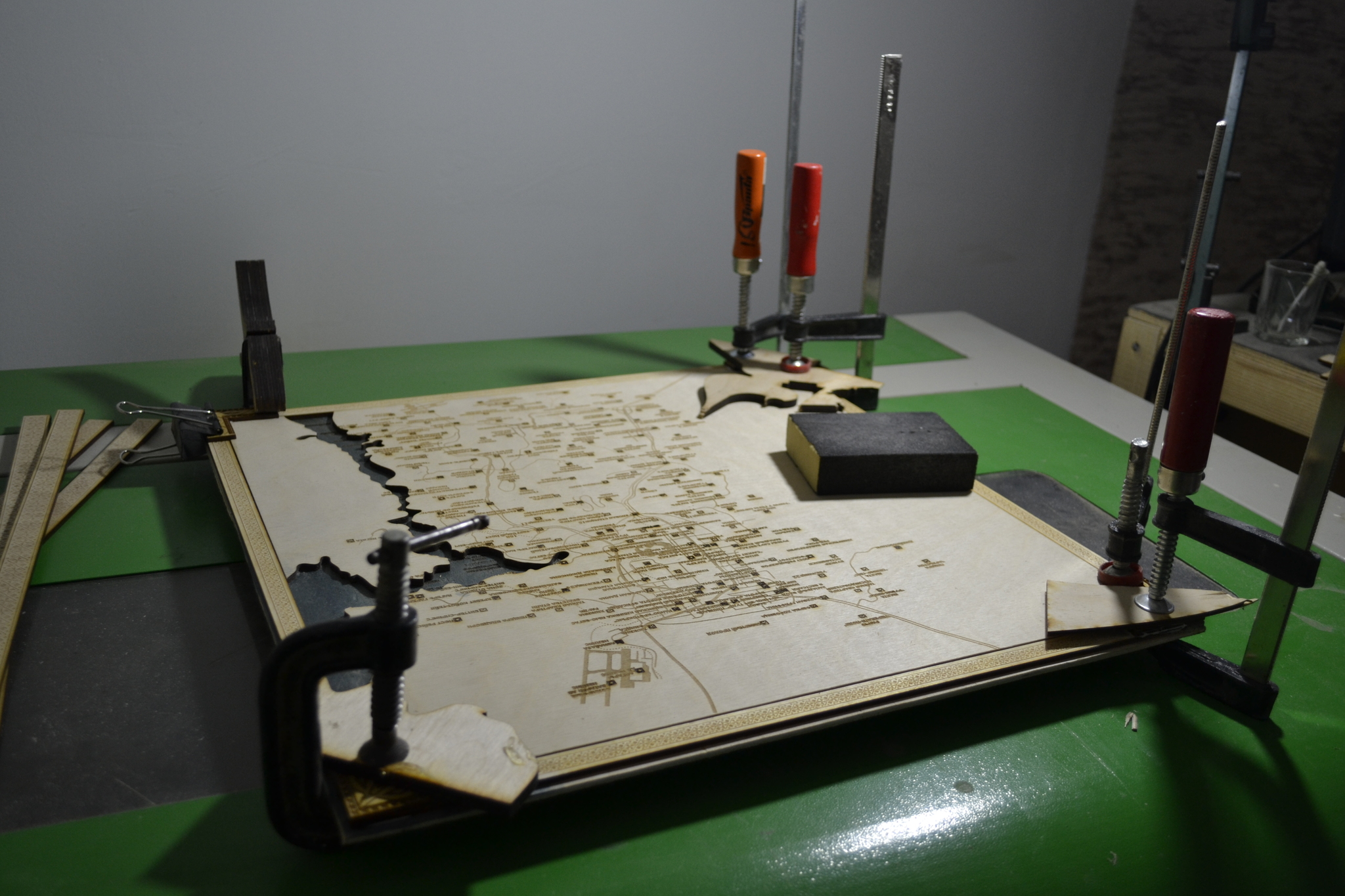 Plywood map by fallout new vegas - My, Cards, Laser cutting, Video, Longpost, Fallout: New Vegas, Plywood, CNC