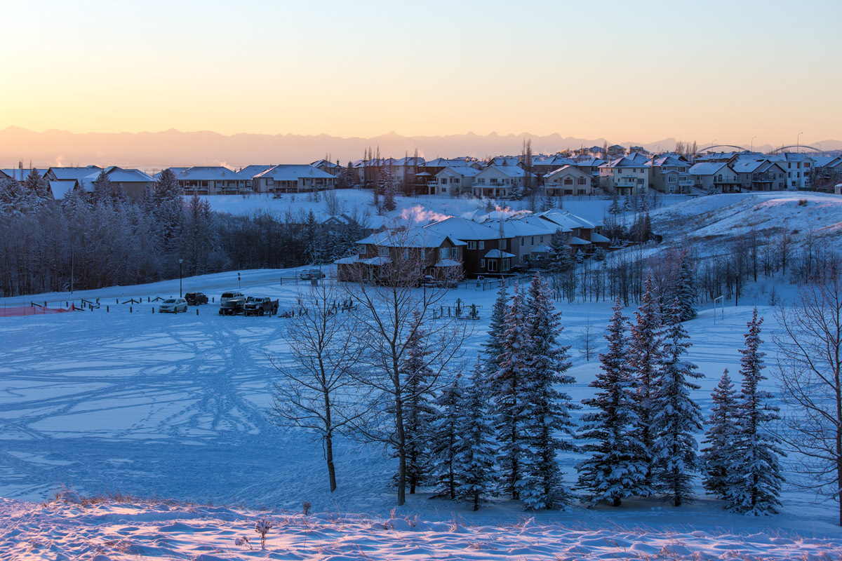 Calgary, evening. - My, Canada, Calgary, Evening, Snow, November, Longpost