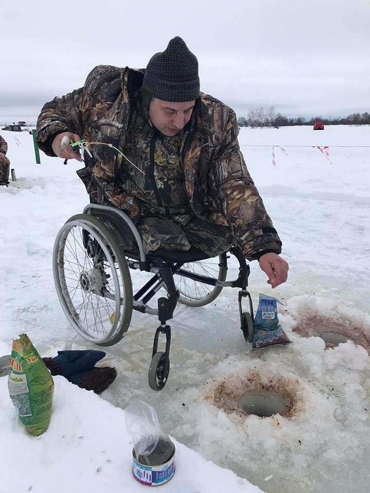 У рыбалки нет преград! - Инвалид, Рыбалка, Зимняя рыбалка, Фотография