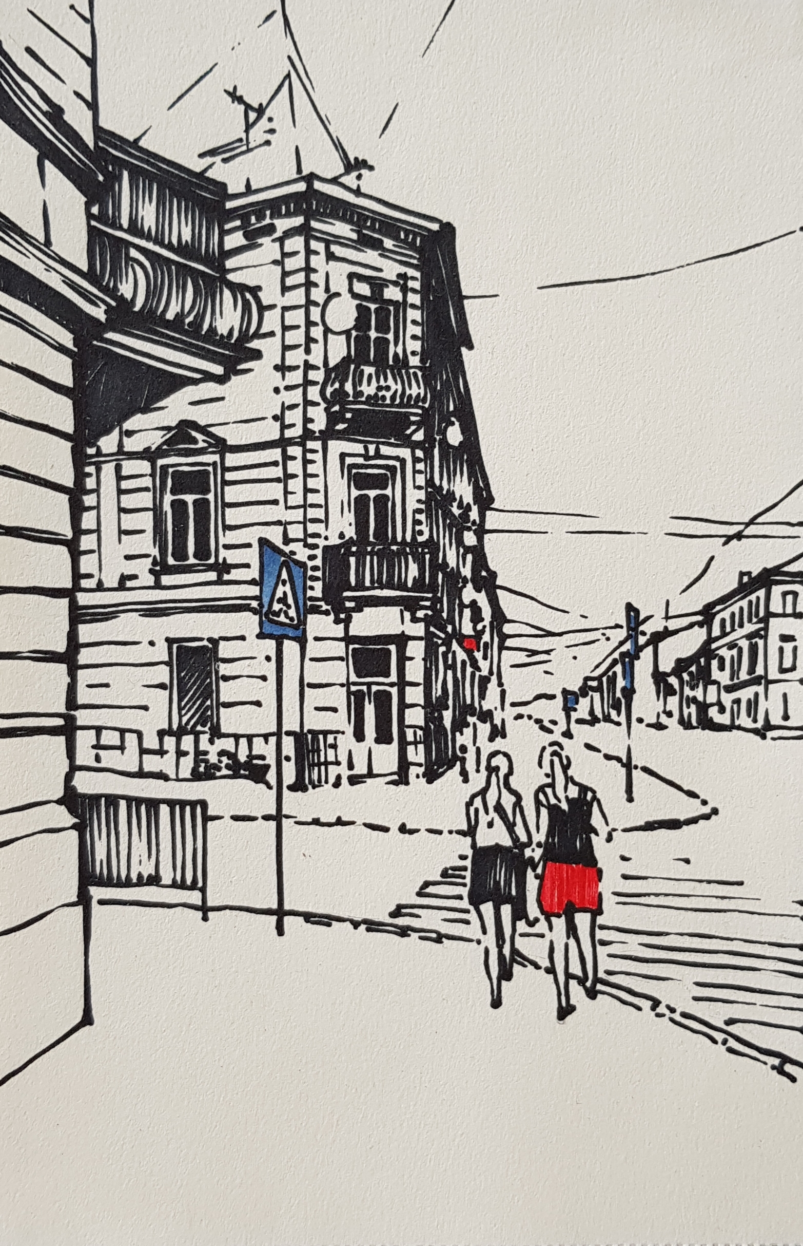 Marker quick sketches - My, Drawing, Sketch, Art, Lviv, Town, Art, Marker, Graphics, Longpost