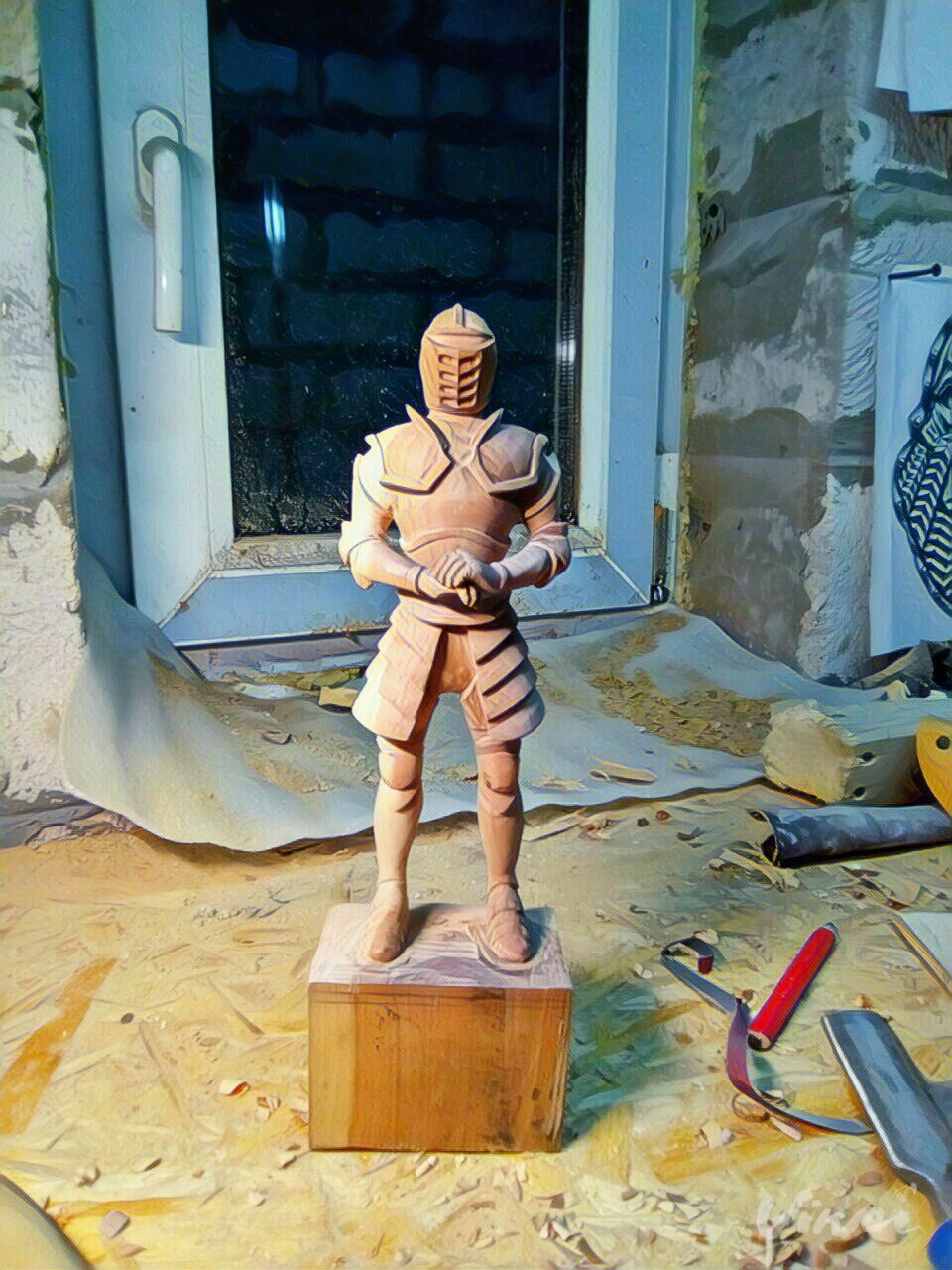 The beginning of the beaver. Part 2. - My, Friday, Wood carving, Knights, Motivation, Sculpture, Needlework with process, Tree, Handmade, Longpost