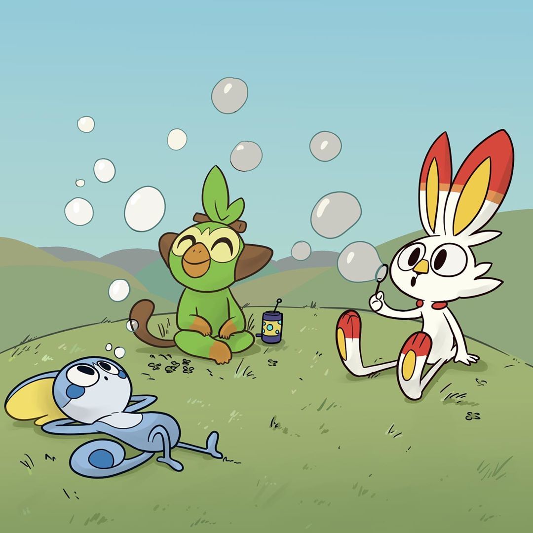 Sobble's Story - Nekoama, Pokemon, Comics, Longpost, Sobble, Grookey, Scorbunny