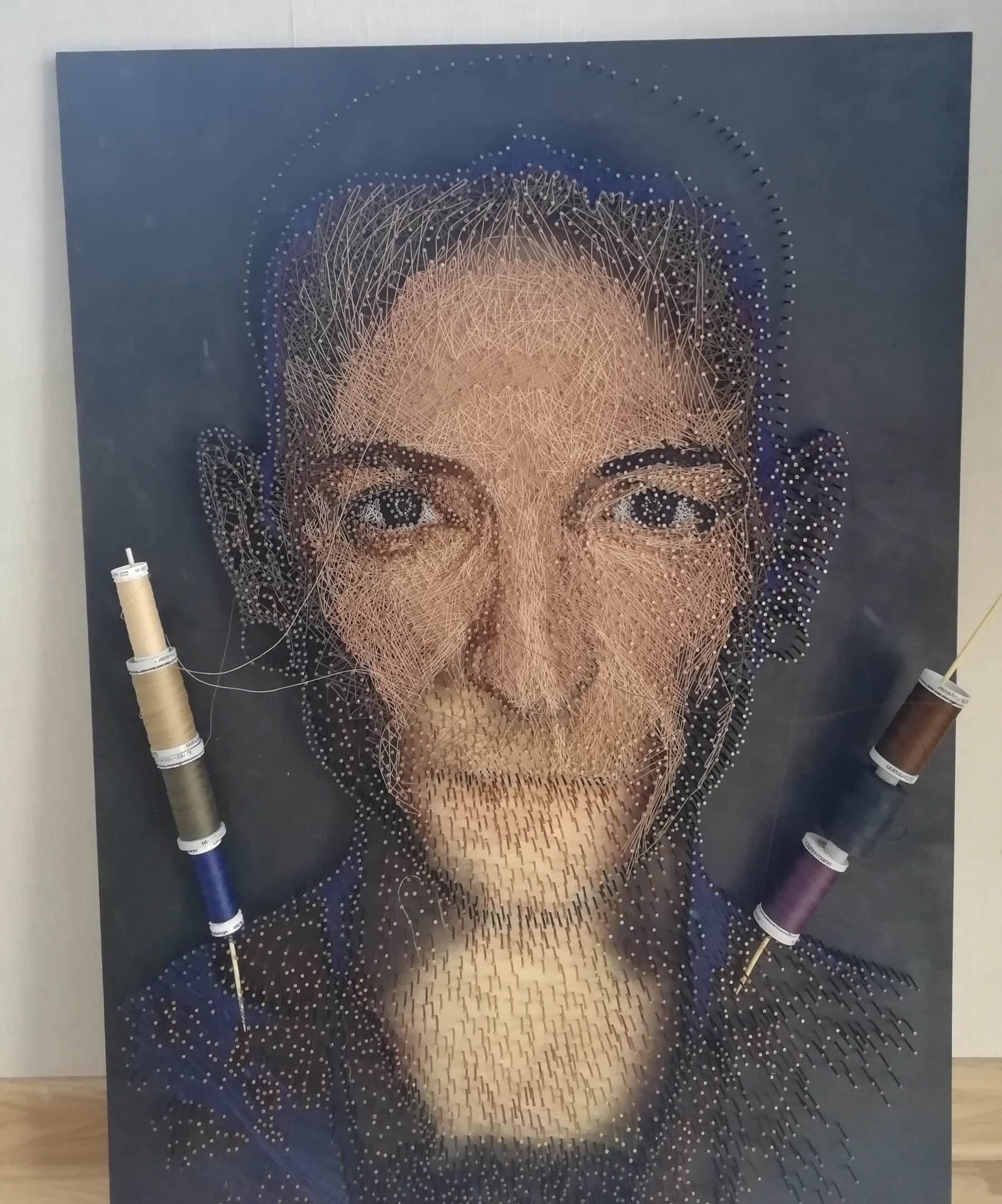 Portrait of Chester Bennington as it happened - My, Longpost, Linkin park, Needlework with process, Portrait, Chester Bennington, String Art, Art