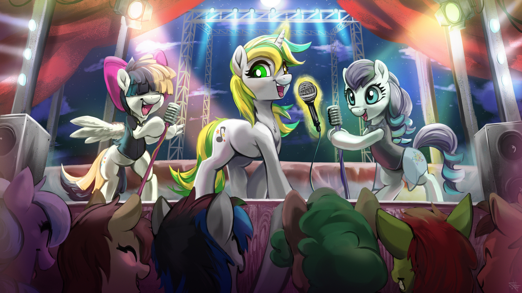 Concert in trio - My Little Pony, PonyArt, Original Character, Coloratura, Songbird Serenade, Fidzfox