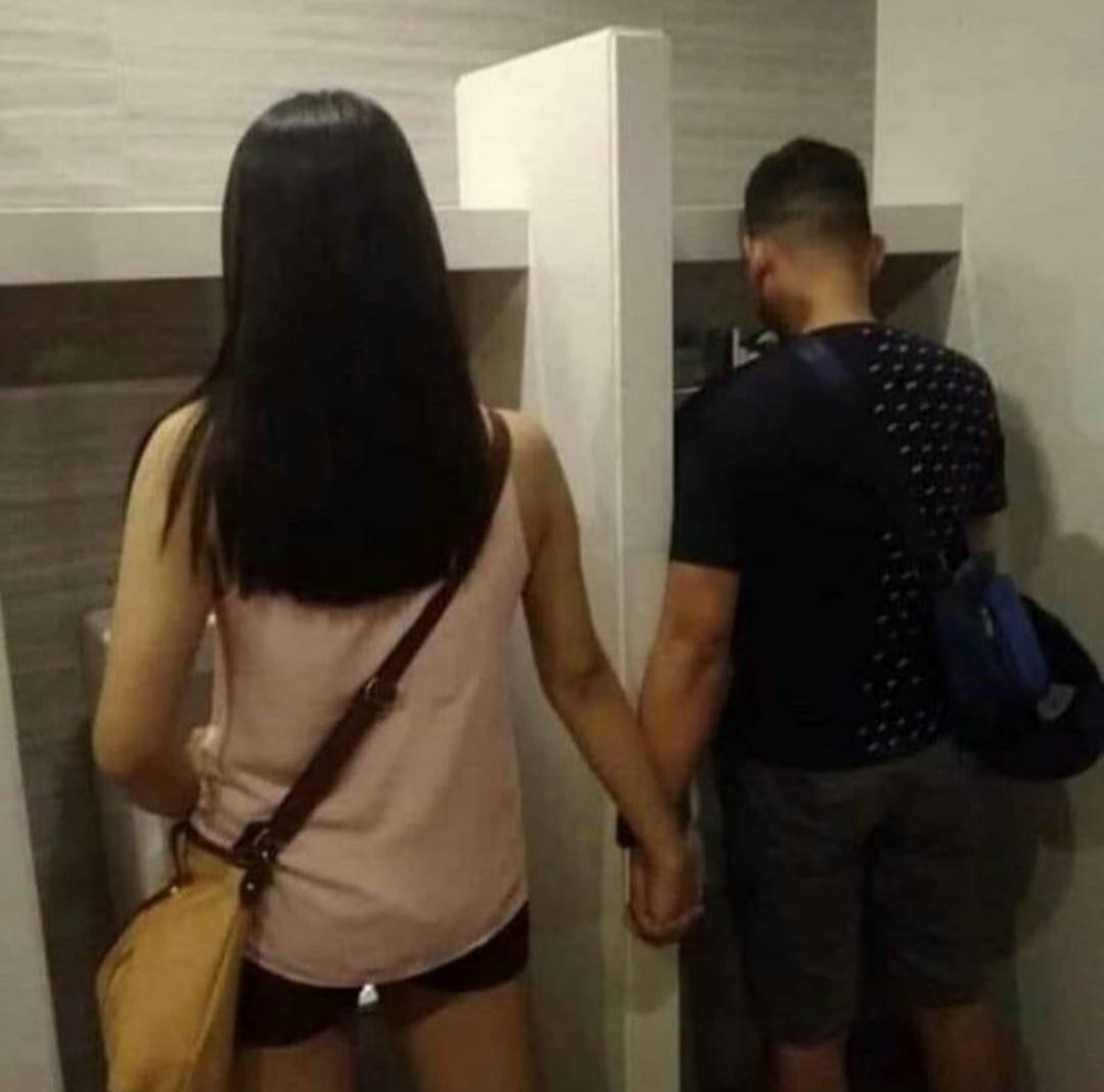 When you are not ready to leave under any circumstances - Pair, Toilet