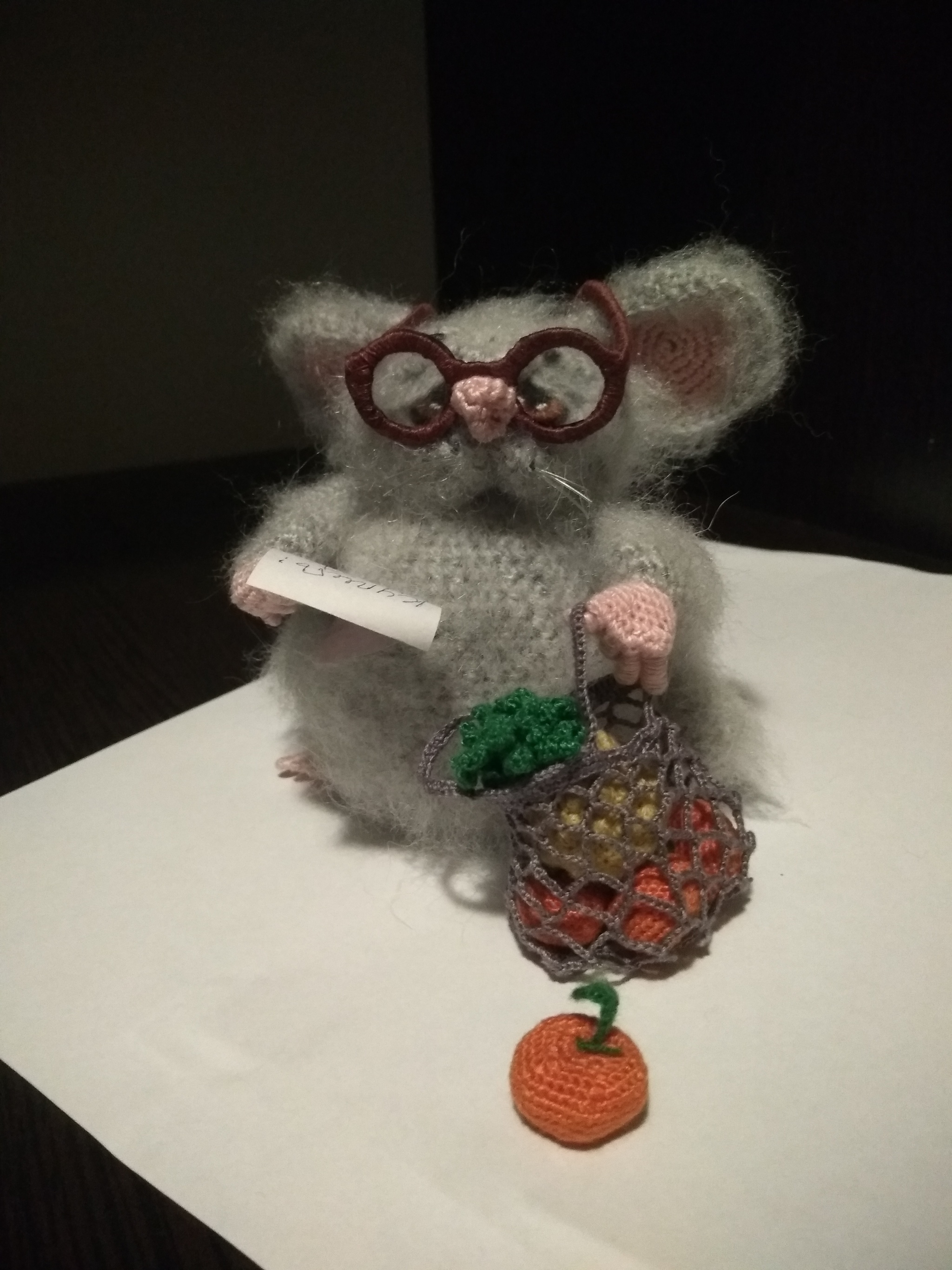 Ready for the new year! Knitted mouse family))) - My, Crochet, Amigurumi, Hobby, Longpost