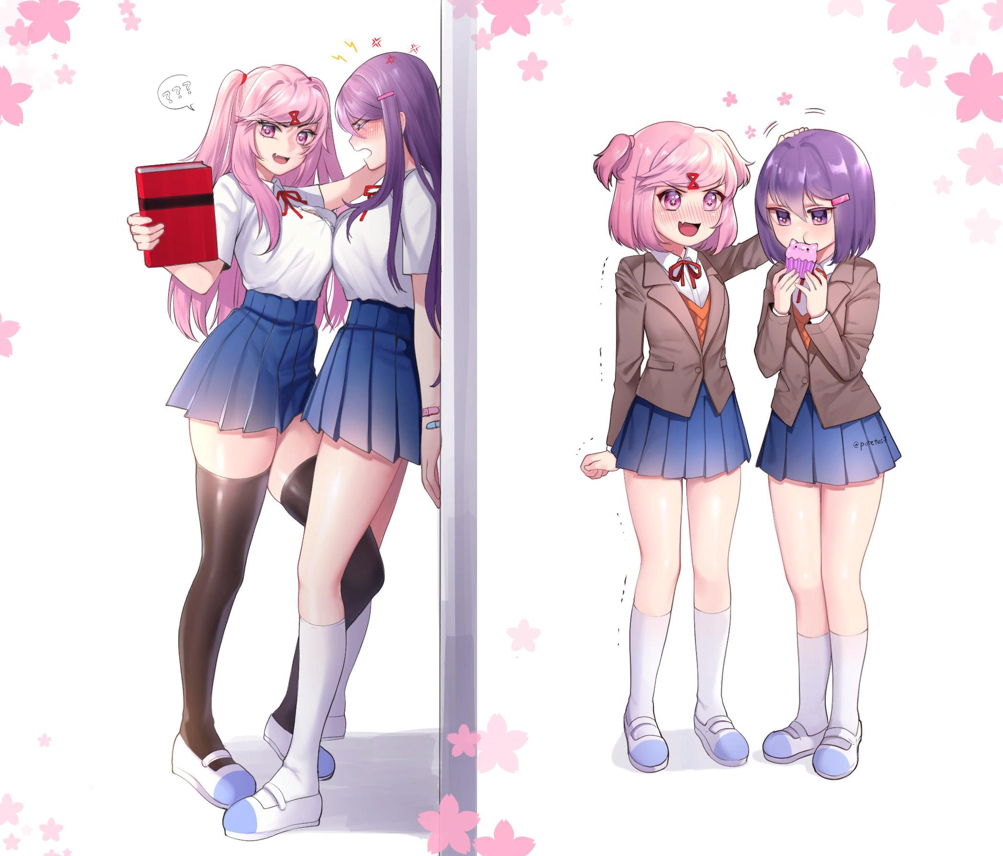 Alt versions - Doki Doki Literature Club, Yuri DDLC, Natsuki, Anime art, Visual novel