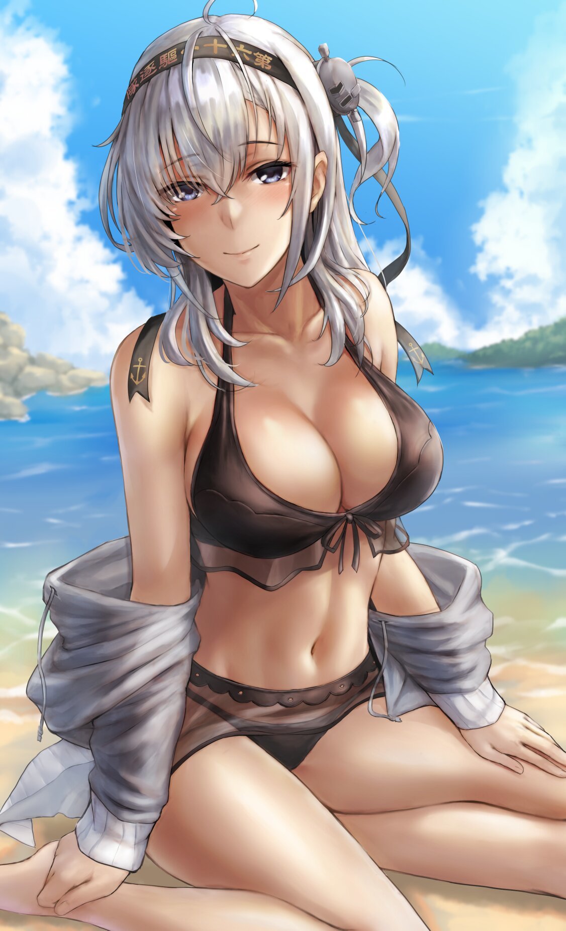 Suzutsuki и Hatsuzuki (художник: kokuzoo) - NSFW, Kantai Collection, Аниме, Anime Art, Suzutsuki, Купальник, Hatsuzuki, Этти, Длиннопост