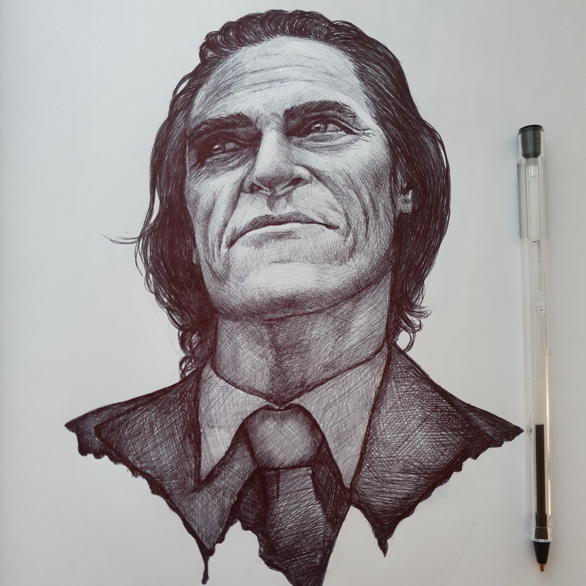 Joker - My, Pen drawing, Drawing, Joker, Art