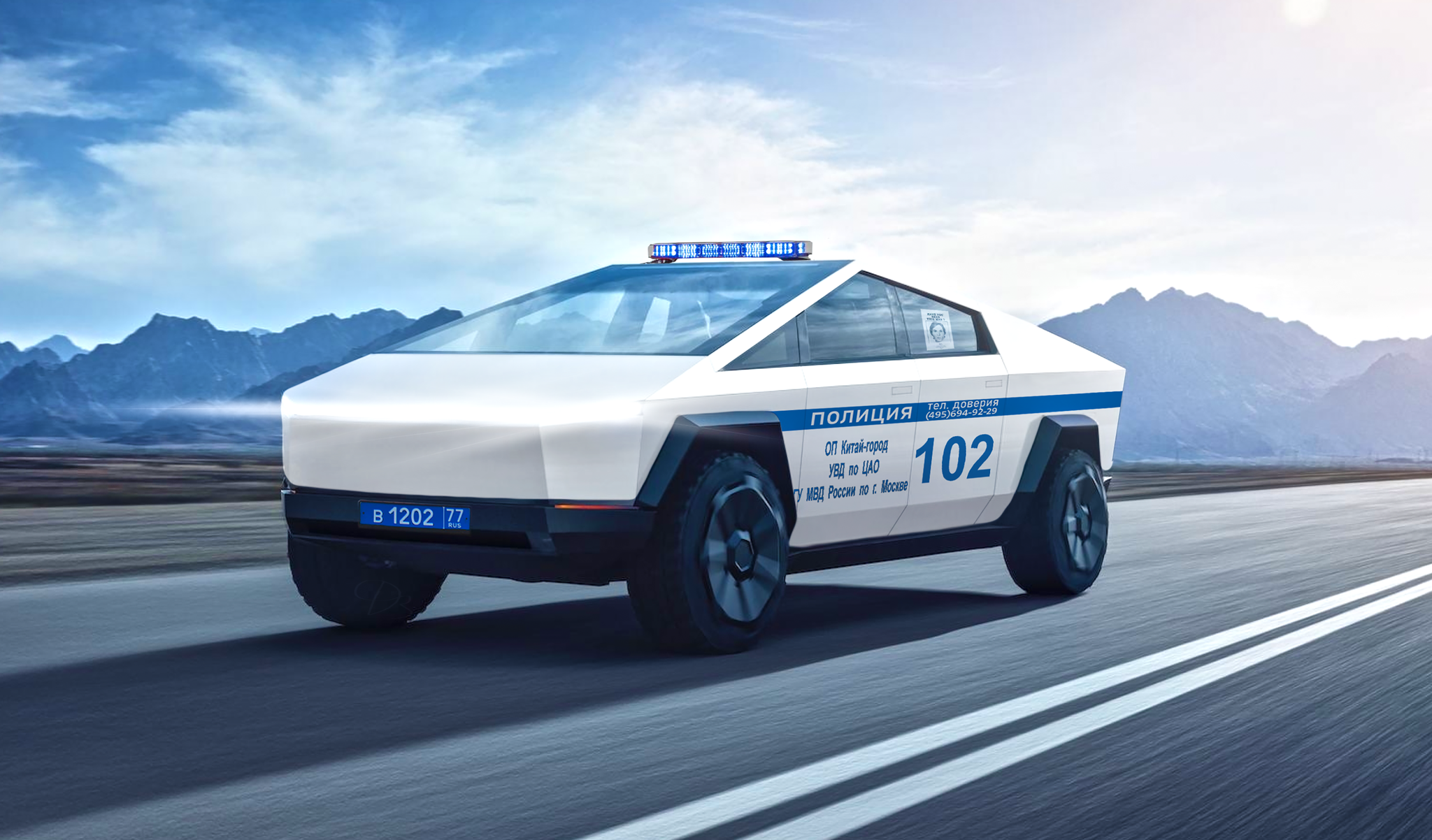 Cybertruck of the Russian Federation police - My, Tesla cybertruck, Tesla, Police, Photoshop master, Auto, Russia