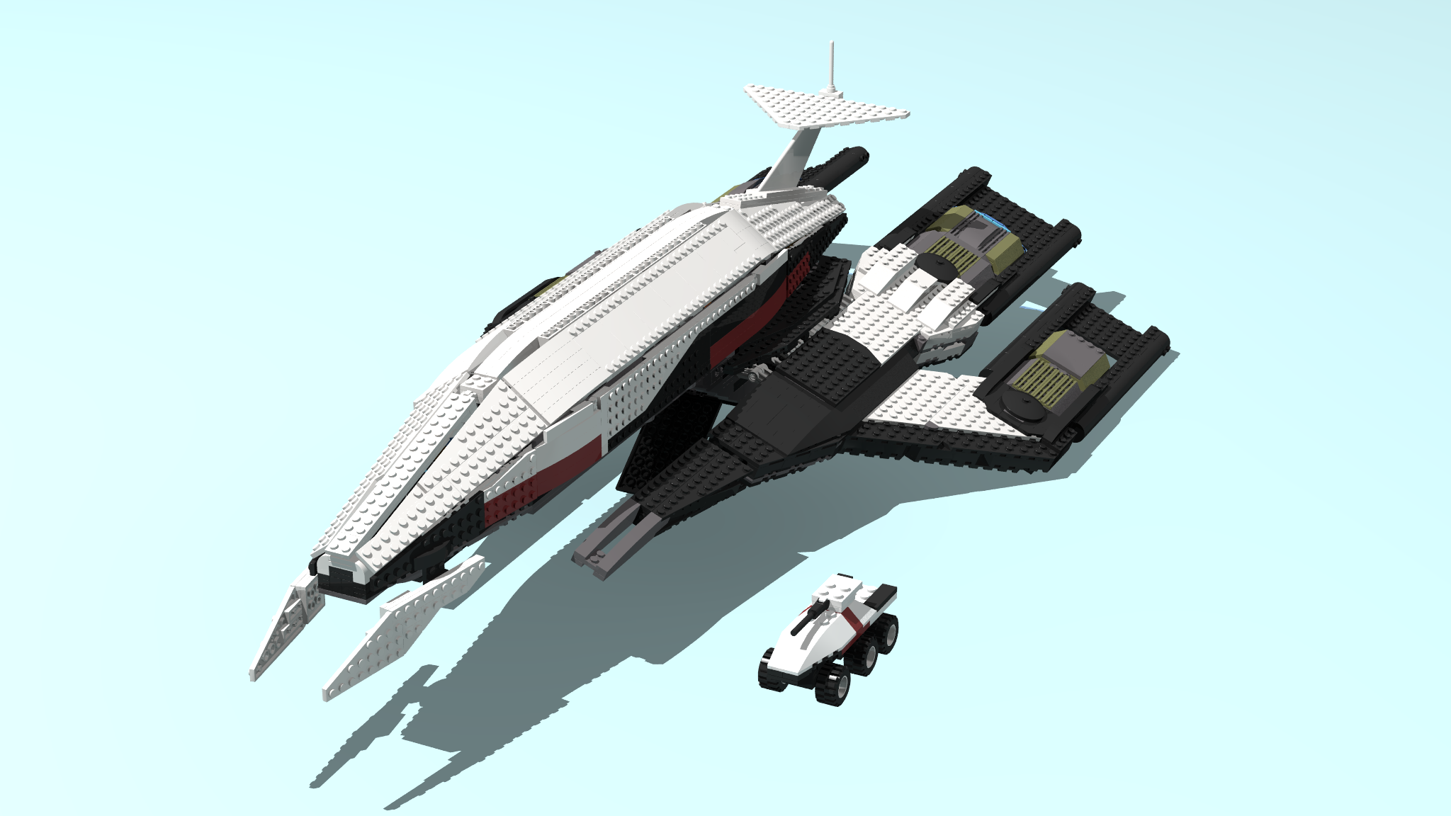Lego Normandy SR-1 Mass Effect - My, Lego, Mass effect, Ship, Normandy, Games, Mako, Space, Constructor, Longpost