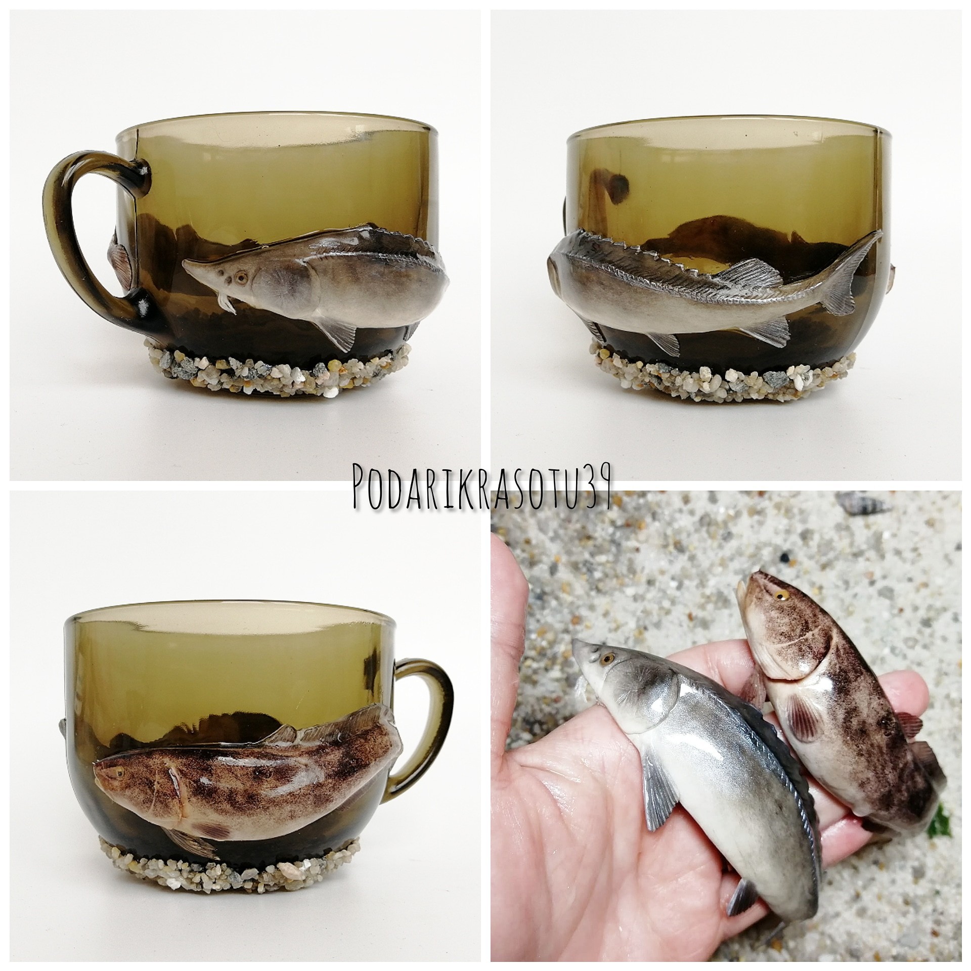 Results of the fish-polymer industry - My, Polymer clay, Needlework without process, A fish, Mug with decor, With your own hands, Creation, Longpost