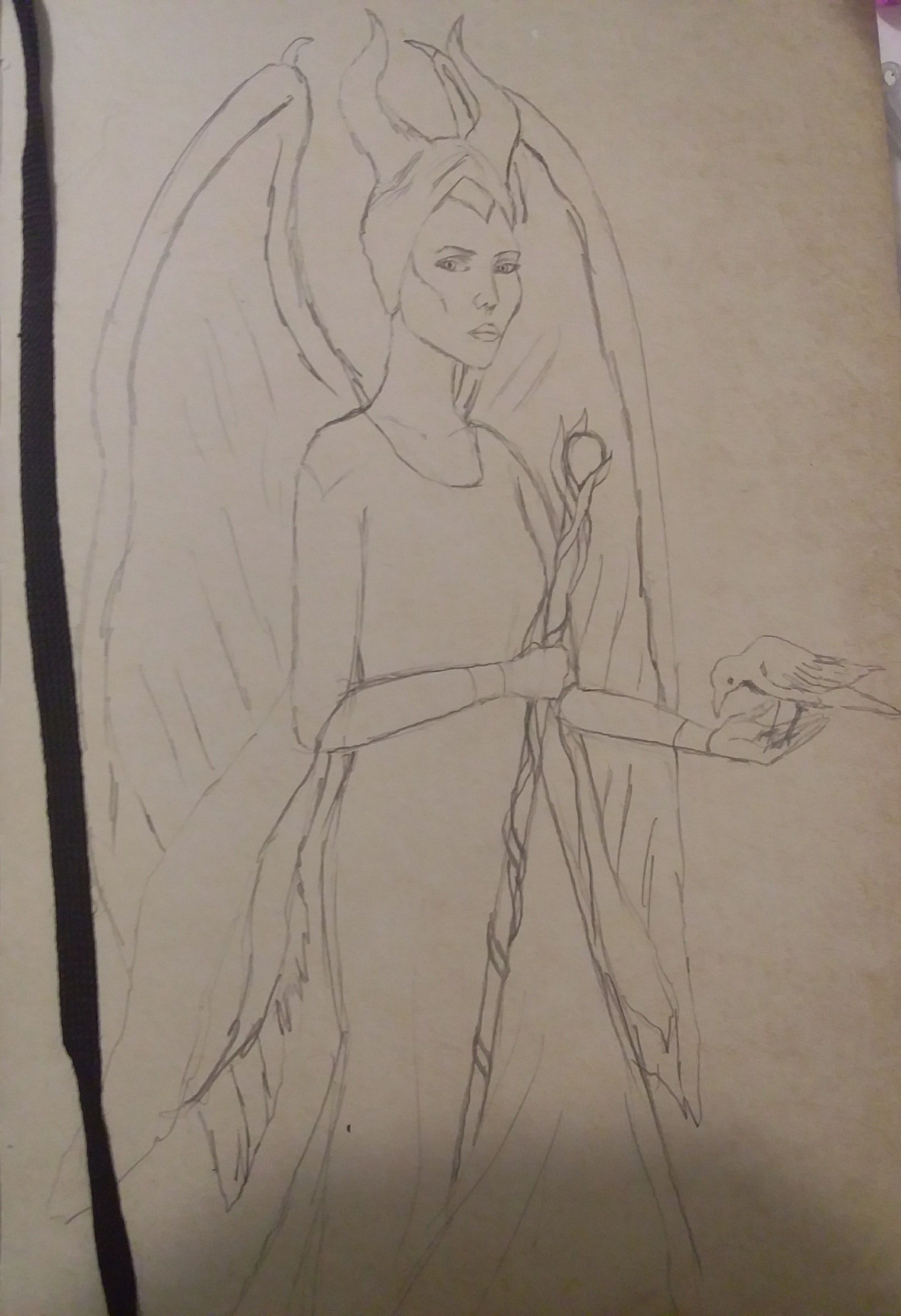 Картинка для рисования карандашом Малефисента Аврора феи в юности