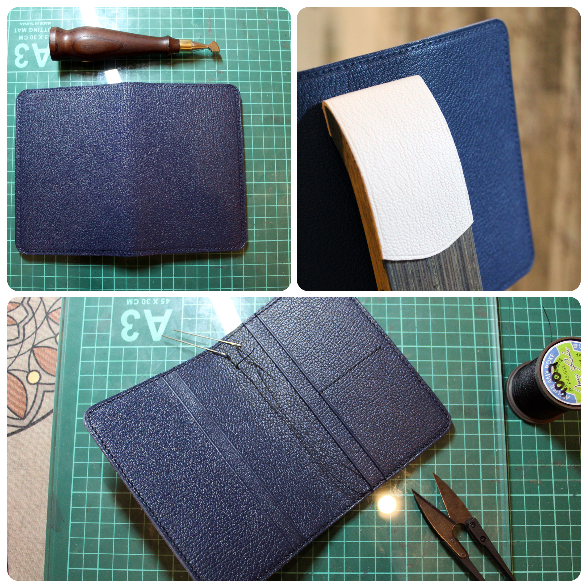 How to make a passport cover from thin leather - My, Handmade, Cover, Leather products, Longpost