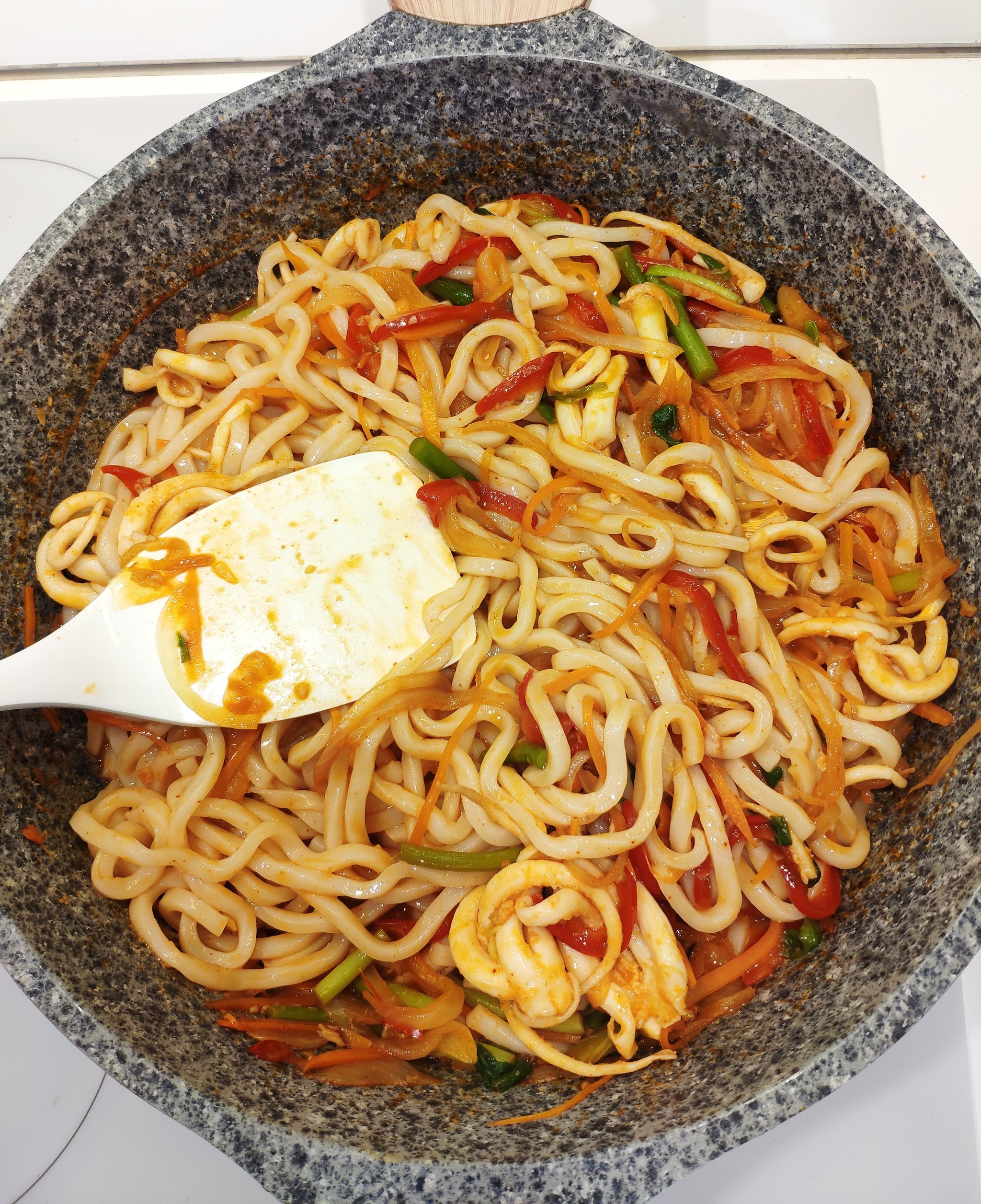 Doshiracology? Experiment on leveling up Nongshim Udon Japanese Style - My, Doshirakology, Noodles, Korean food, Cooking, Tentacles, Doshirak, Food, Longpost