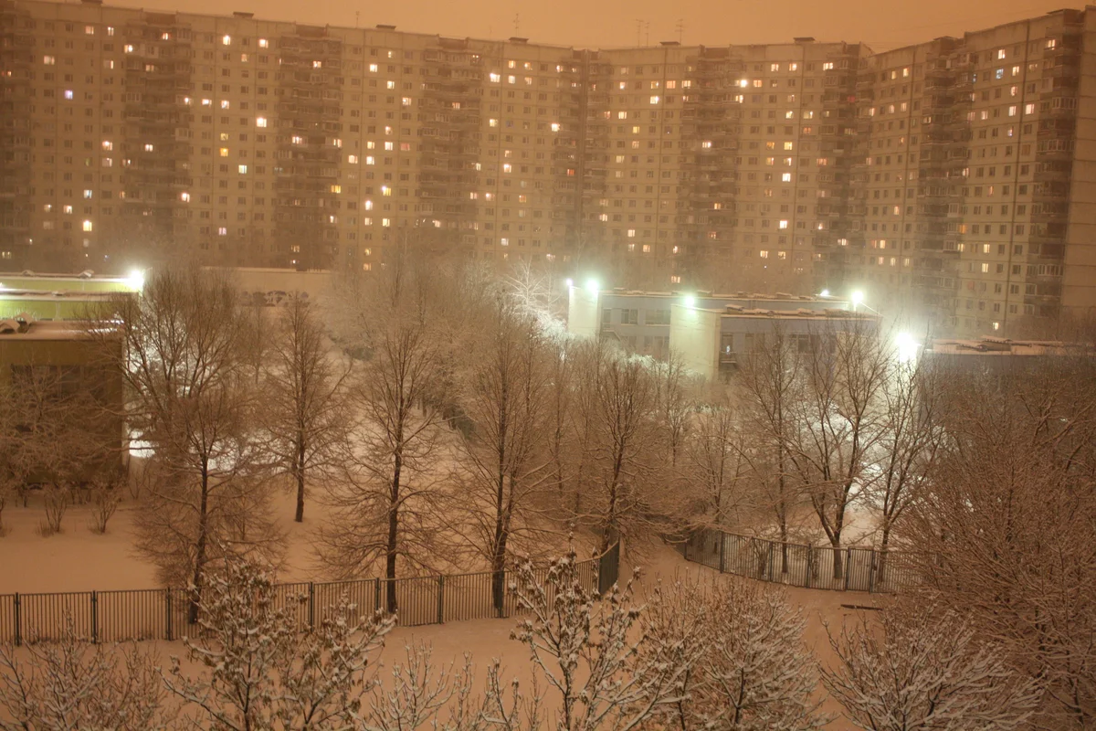 Moscow in the snow - Moscow, Winter, Snow, Night