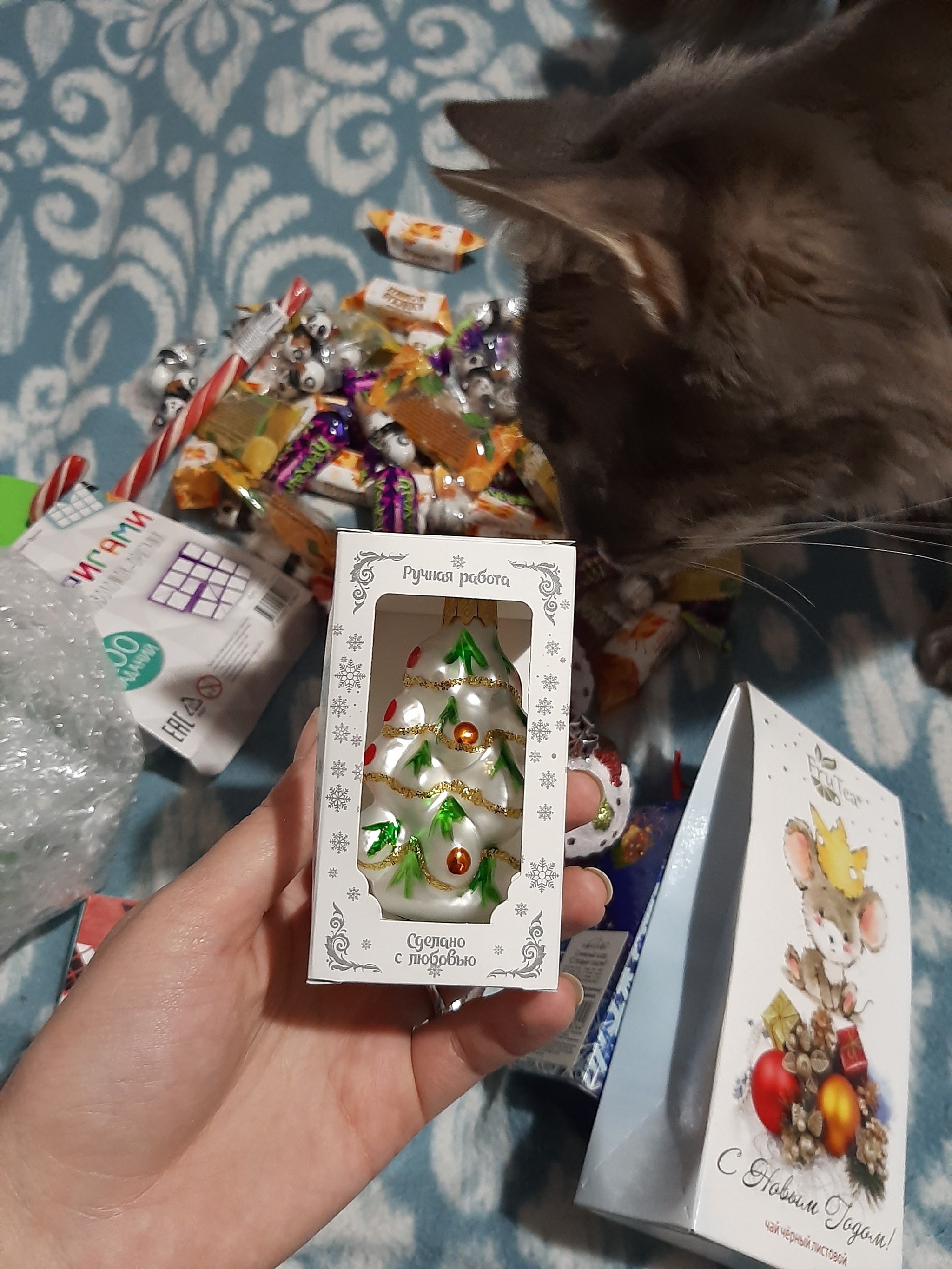 ADM Moscow-Rostov-on-Don - My, Gift exchange report, New Year's miracle, Snow Maiden, Longpost, Gift exchange, Secret Santa, cat