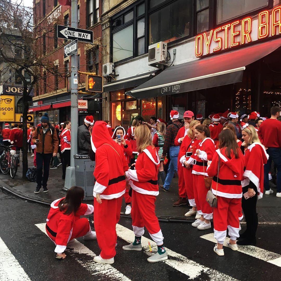 SantaCon party in New York - My, New Year, Santa Claus, New York, USA, Movies, Longpost