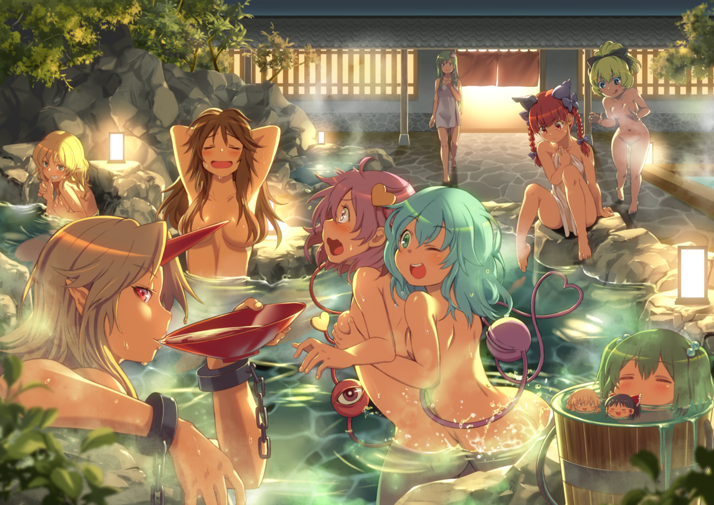 Onsen - NSFW, Аниме, Anime Art, Touhou